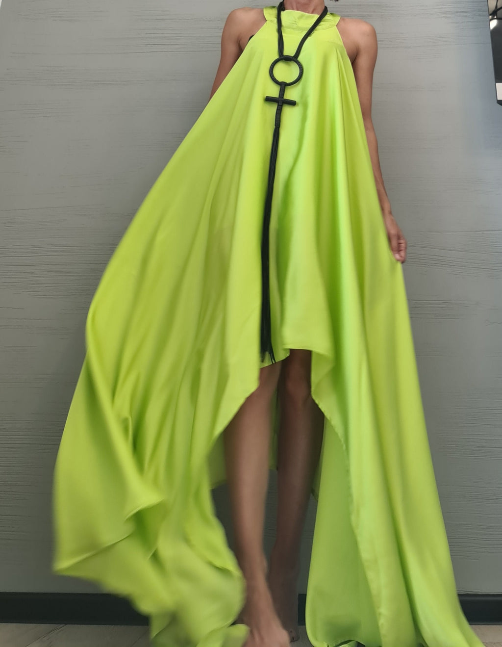 Asymmetric Dress, Extravagant Dress, Satin Dress, Sleeveless Dress, Long Short Dress, Party Dress, Gothic Dress, Wedding Dress