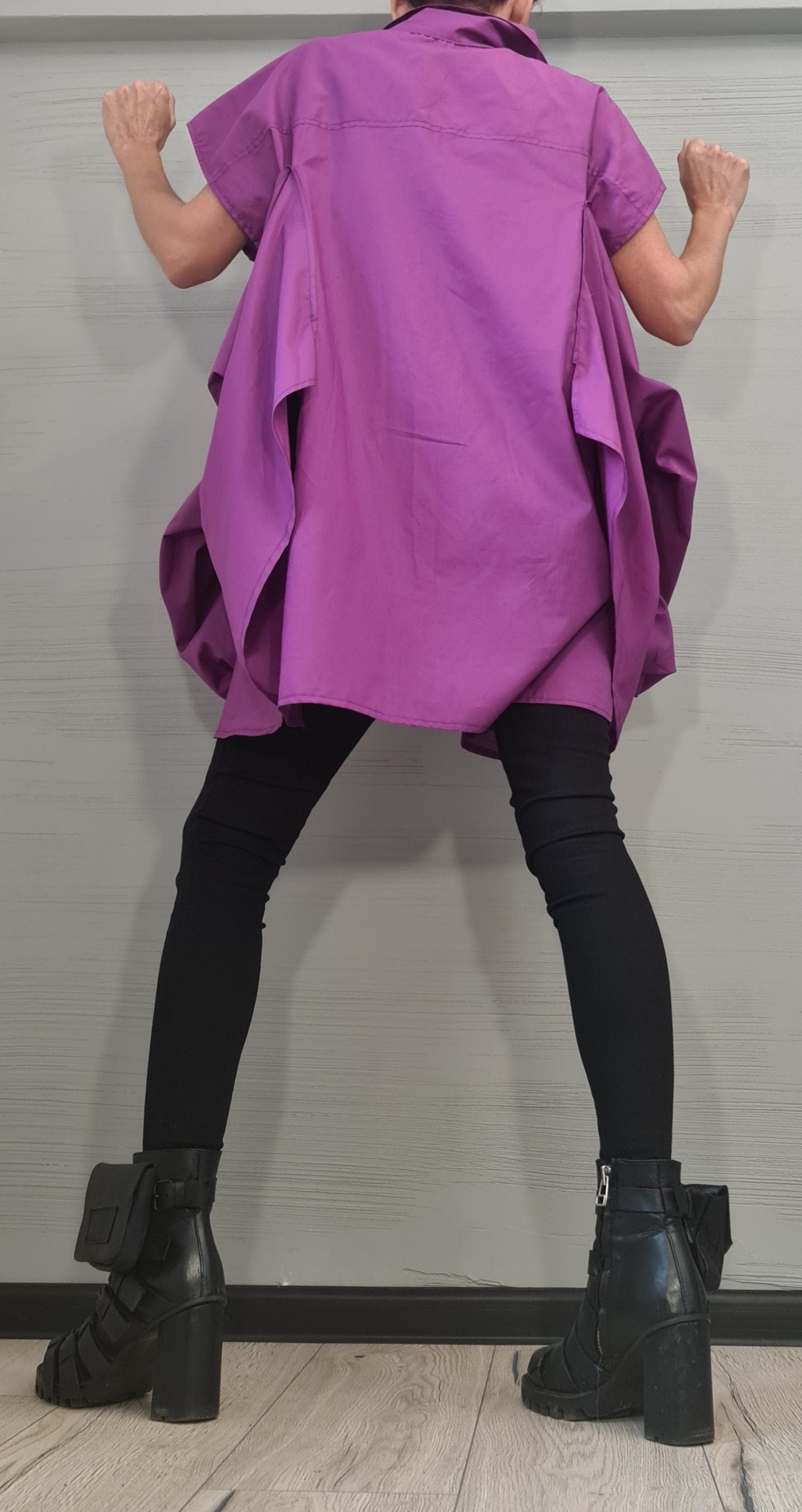 Asymmetric Shirt, Avant Garde Tunic, Loose Tunic Shirt ,Extravagant Shirt, Oversize Tunic, Long Short Sleeve, New collection