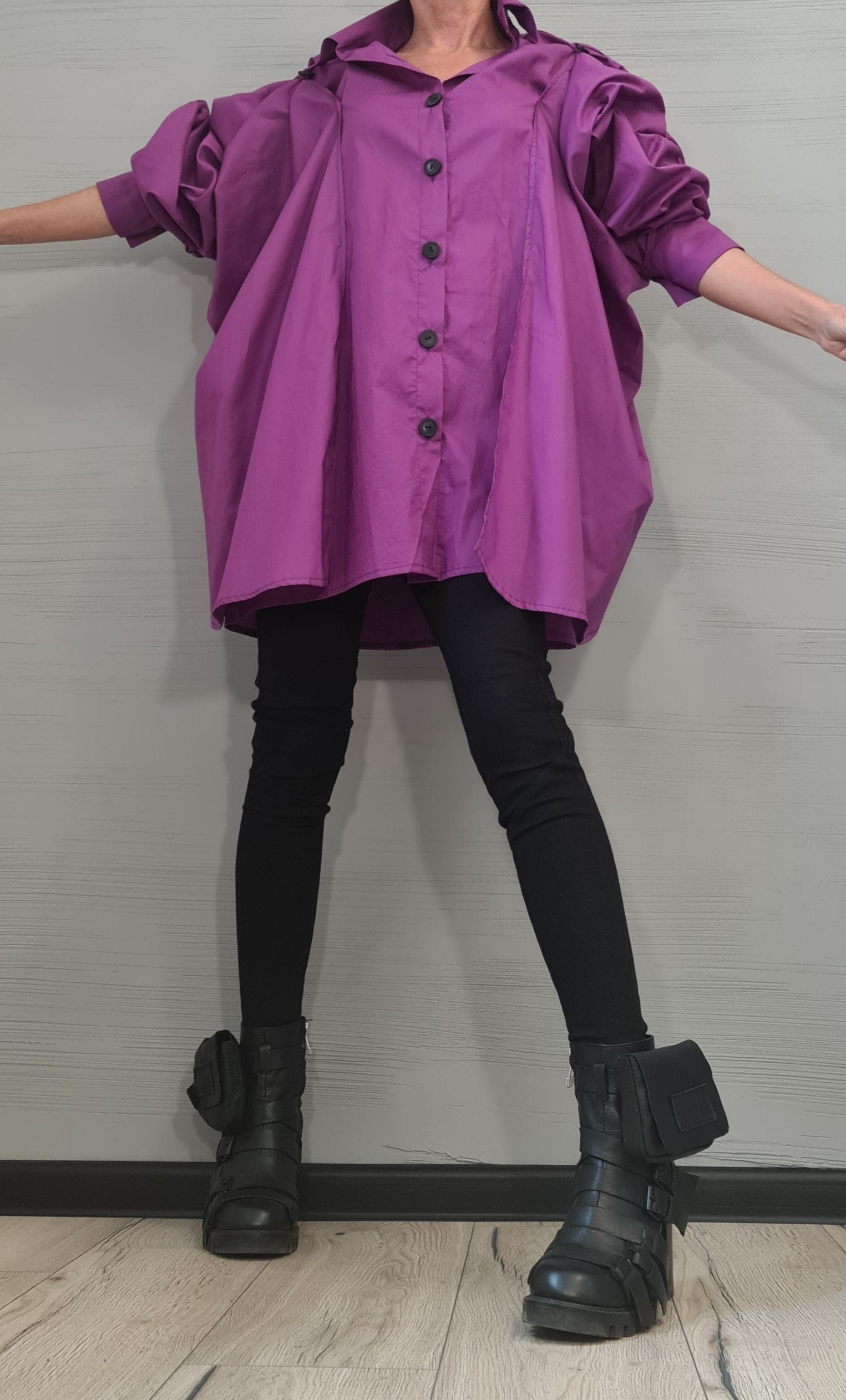 Asymmetric Shirt, Avant Garde Tunic, Loose Tunic Shirt ,Extravagant Shirt, Oversize Tunic, Long Short Sleeve, New collection