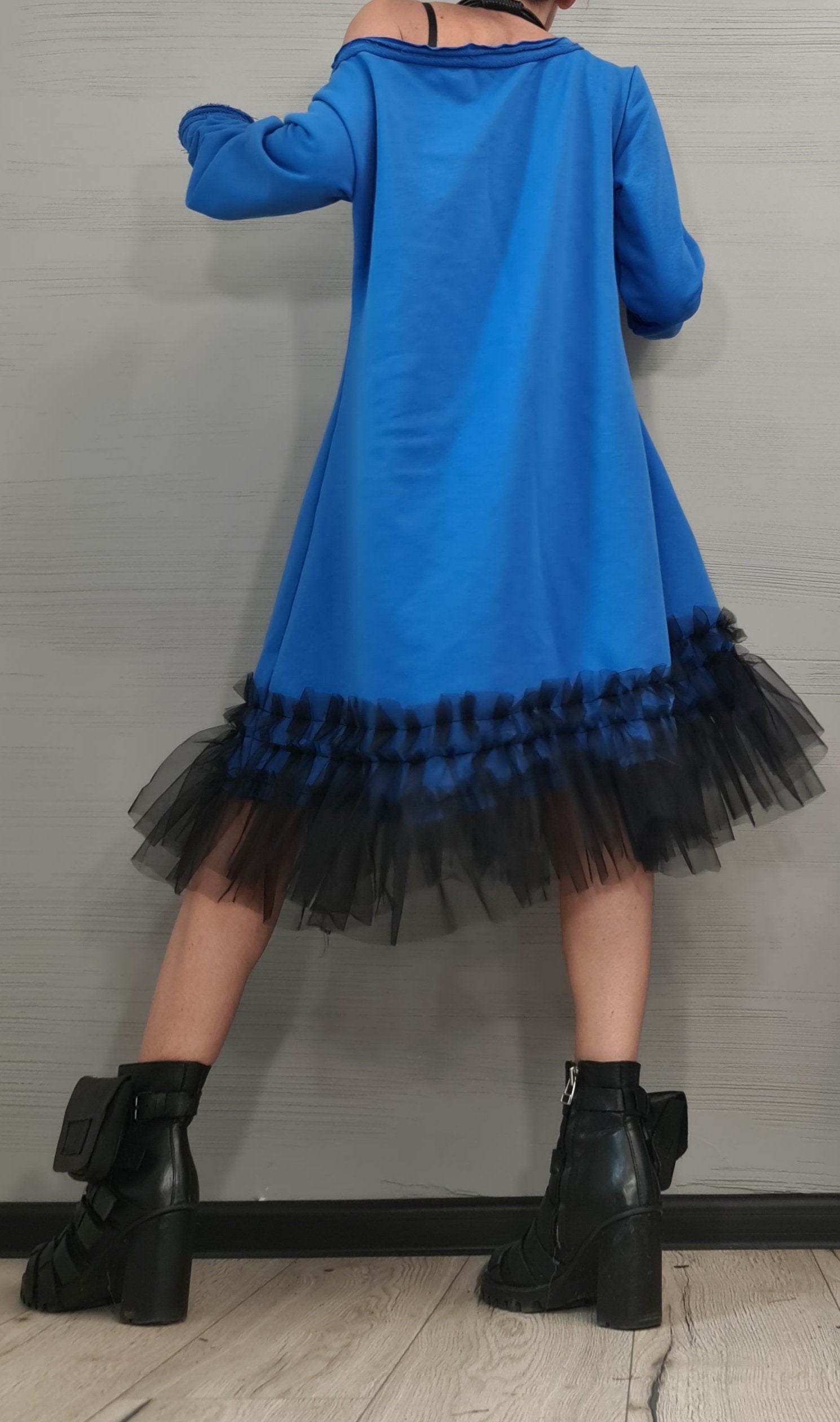 Extravagant Loose Tunic Dress, Tunic Dress Tutu, Oversize Tunic, Casual Long Sleeve Dress, New collection