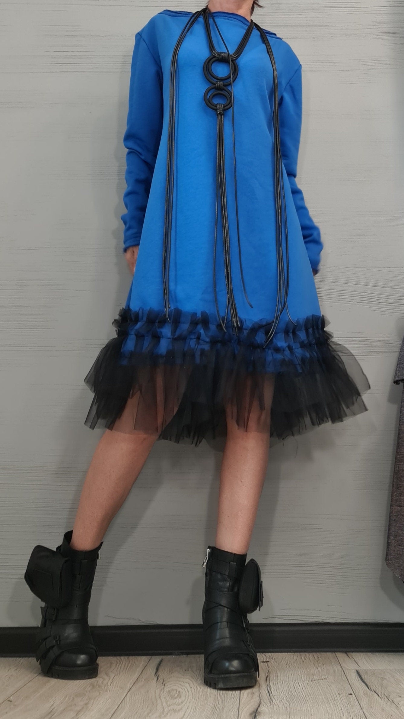 Extravagant Loose Tunic Dress, Tunic Dress Tutu, Oversize Tunic, Casual Long Sleeve Dress, New collection