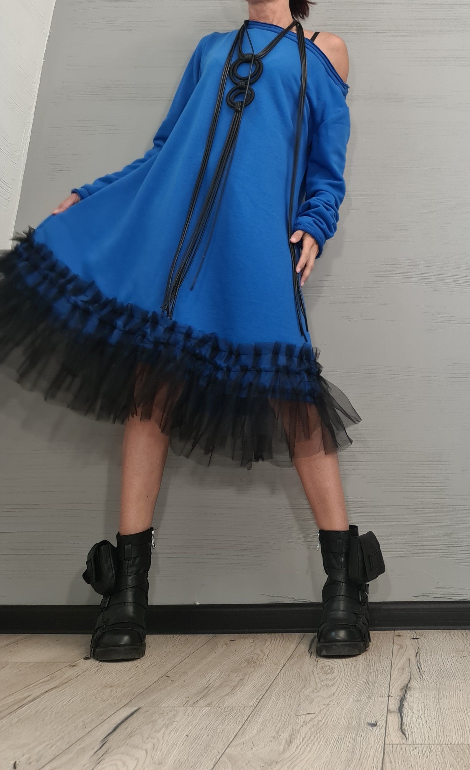 Extravagant Loose Tunic Dress, Tunic Dress Tutu, Oversize Tunic, Casual Long Sleeve Dress, New collection