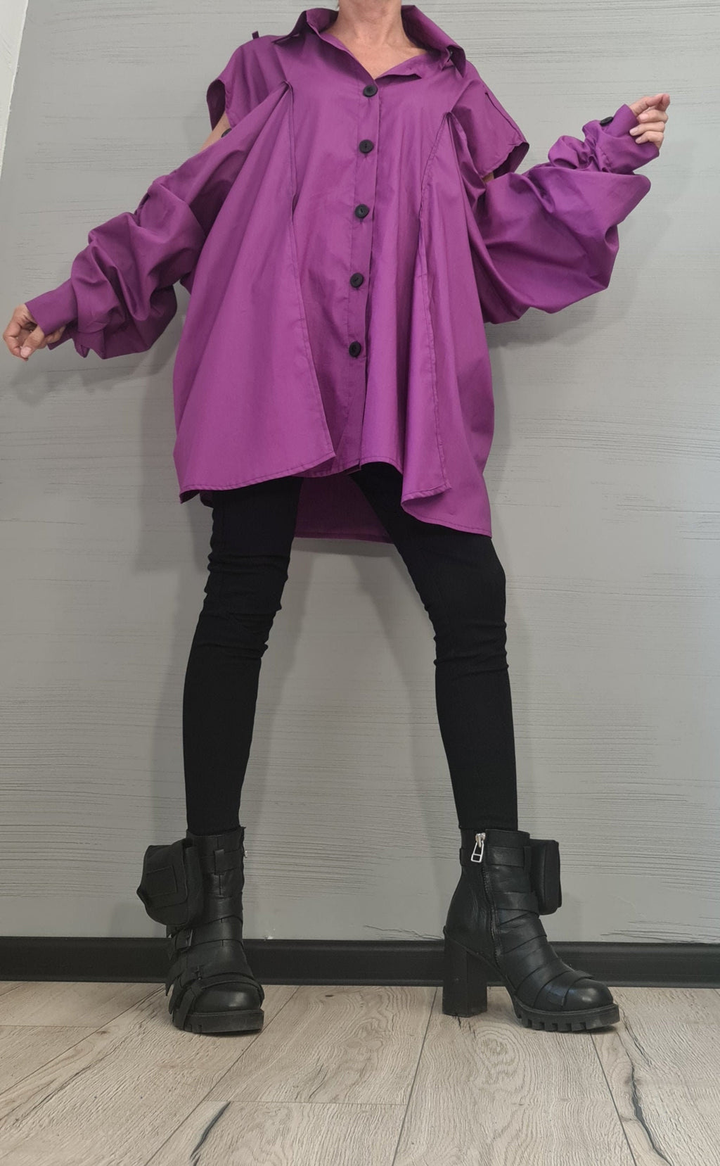 Asymmetric Shirt, Avant Garde Tunic, Loose Tunic Shirt ,Extravagant Shirt, Oversize Tunic, Long Short Sleeve, New collection