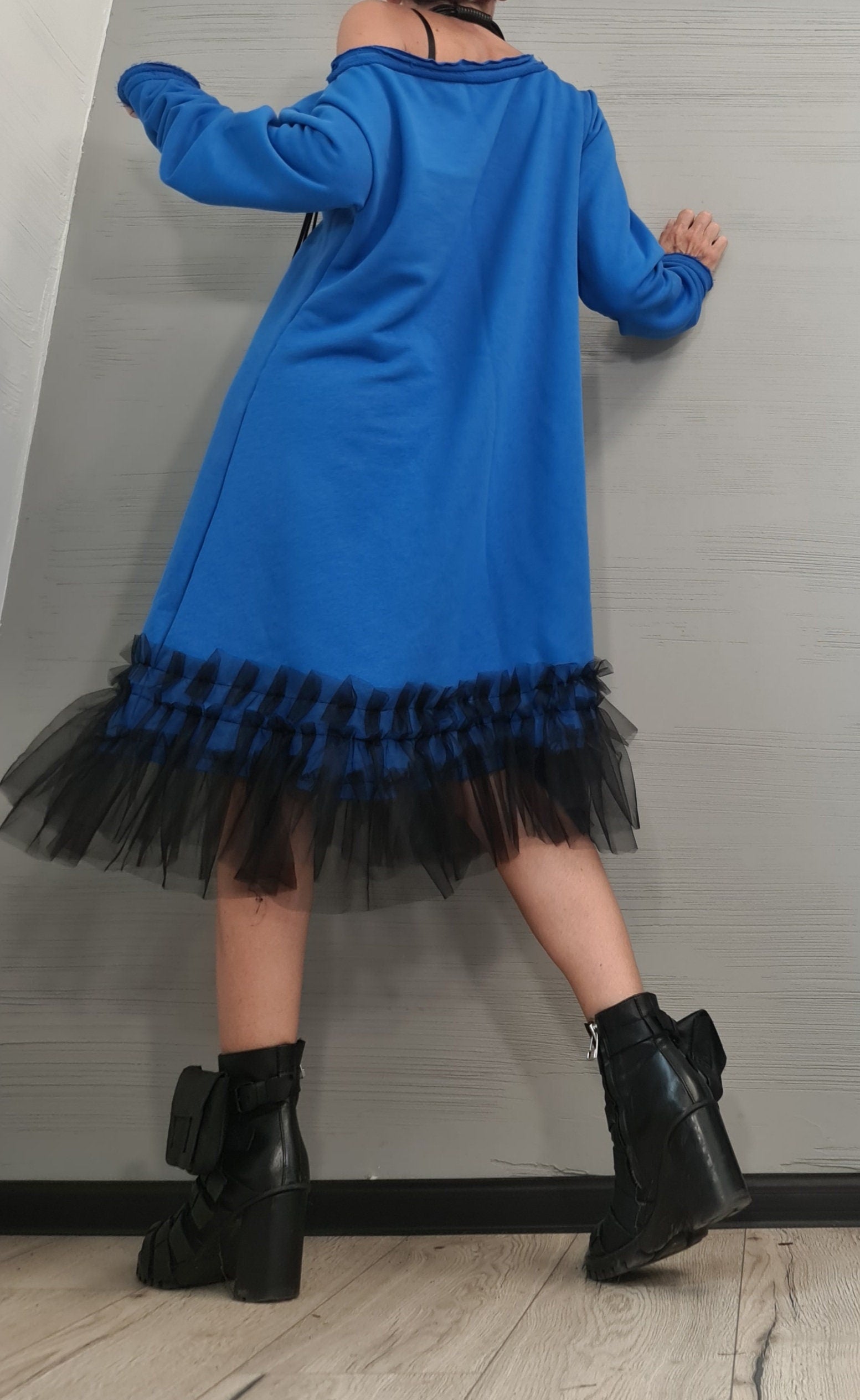 Extravagant Loose Tunic Dress, Tunic Dress Tutu, Oversize Tunic, Casual Long Sleeve Dress, New collection