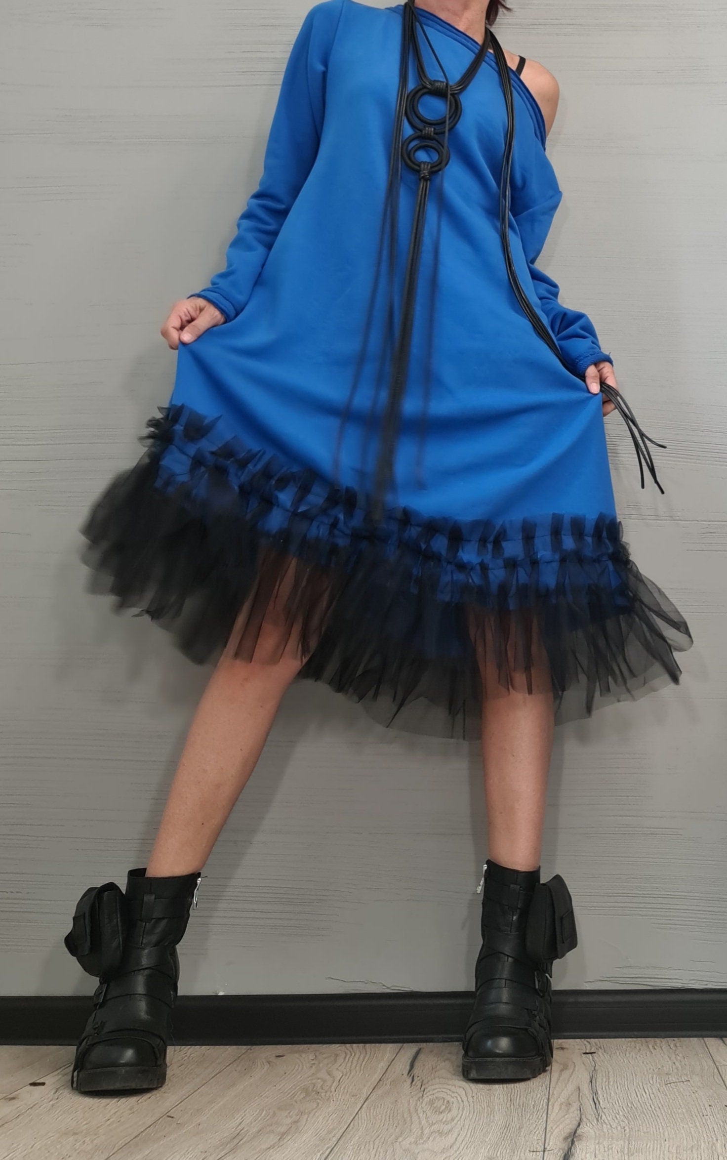 Extravagant Loose Tunic Dress, Tunic Dress Tutu, Oversize Tunic, Casual Long Sleeve Dress, New collection