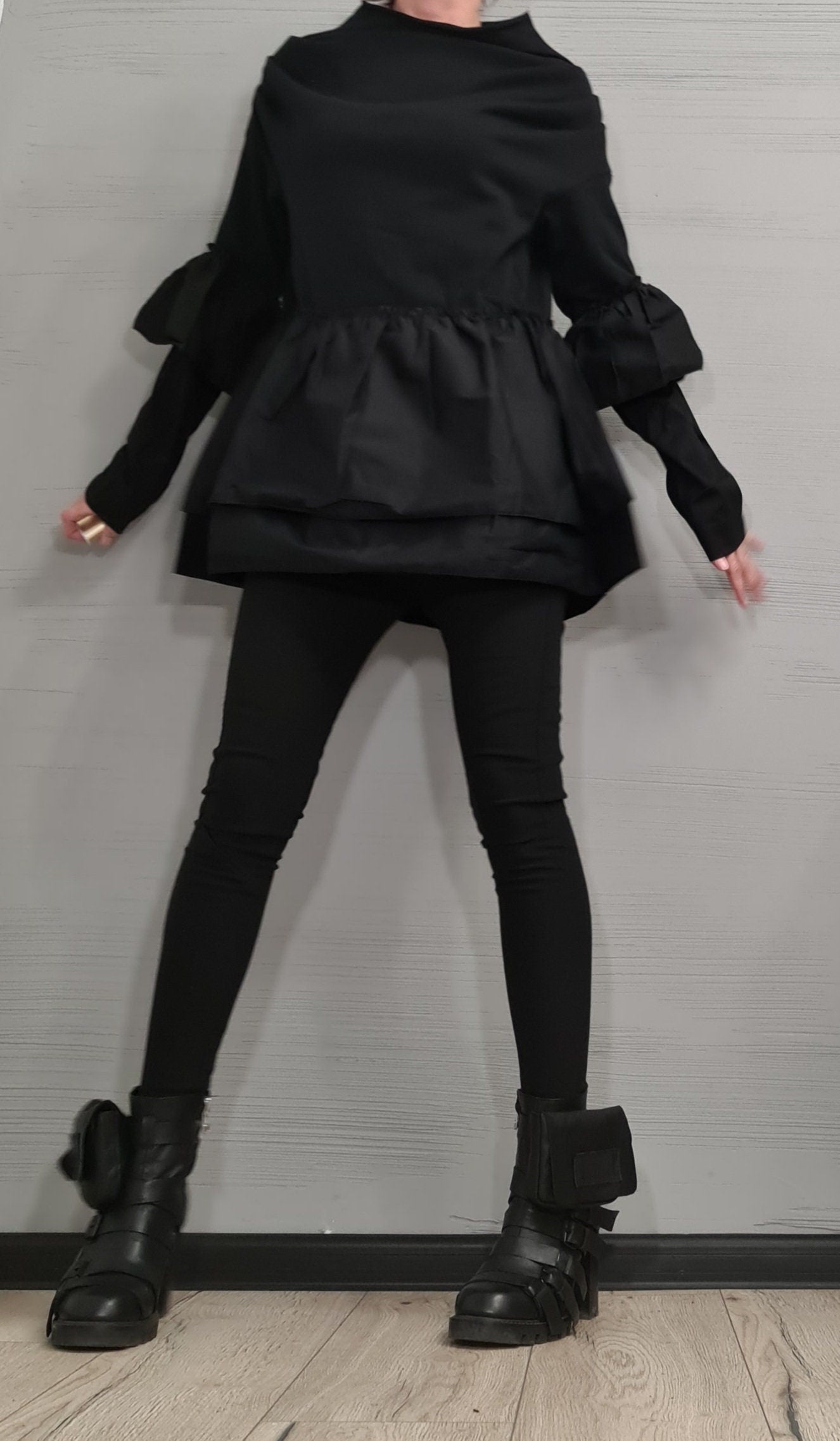 New collection Blouse, Extravagant Asymmetric Top, Loose Blouse, Oversize Tunic, Avant Garde Blouse