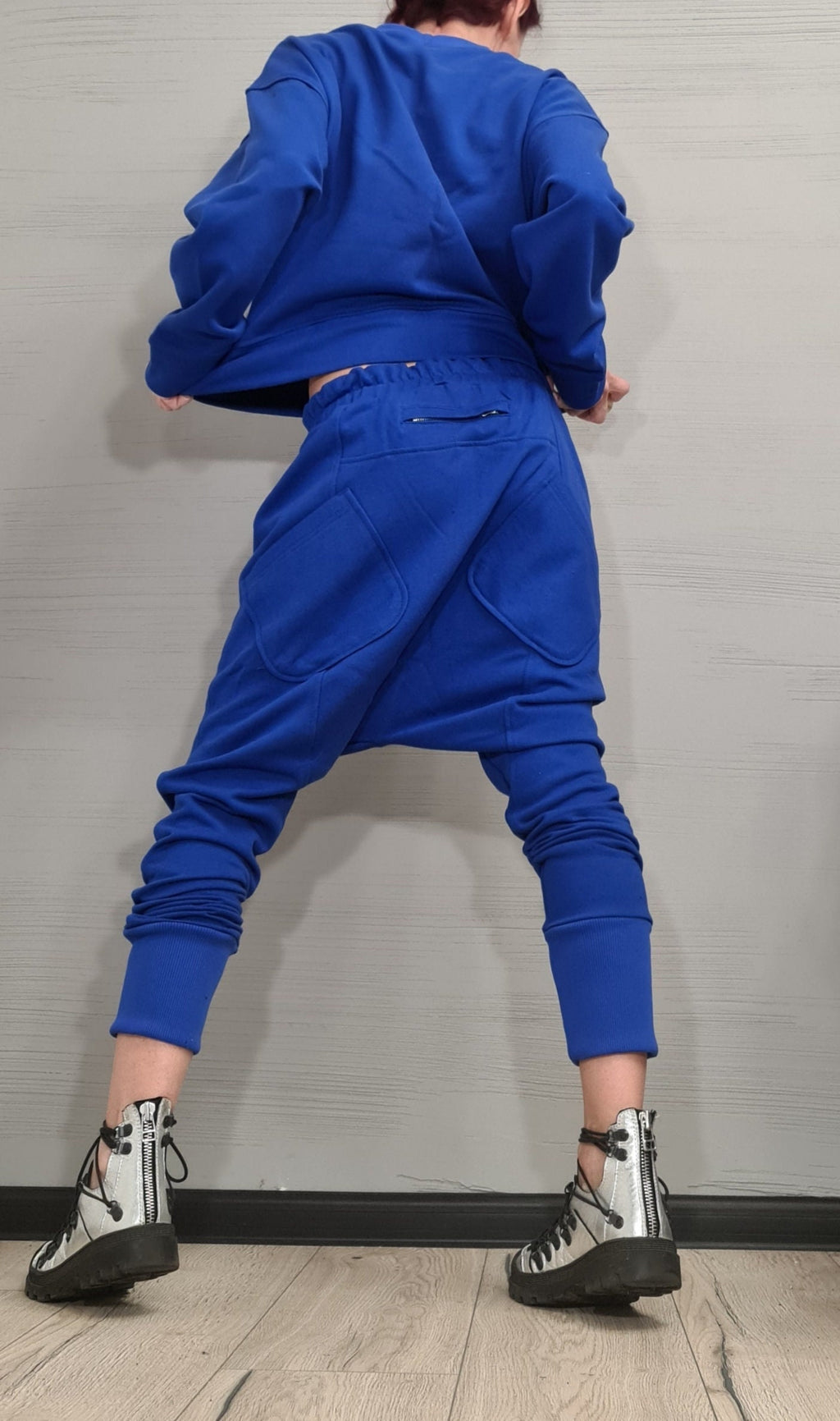Extravagant Blue Women Set, Casual Cotton Women Set, Sport Set, Loose Women Harem Pants, Loose Blouse, New collection