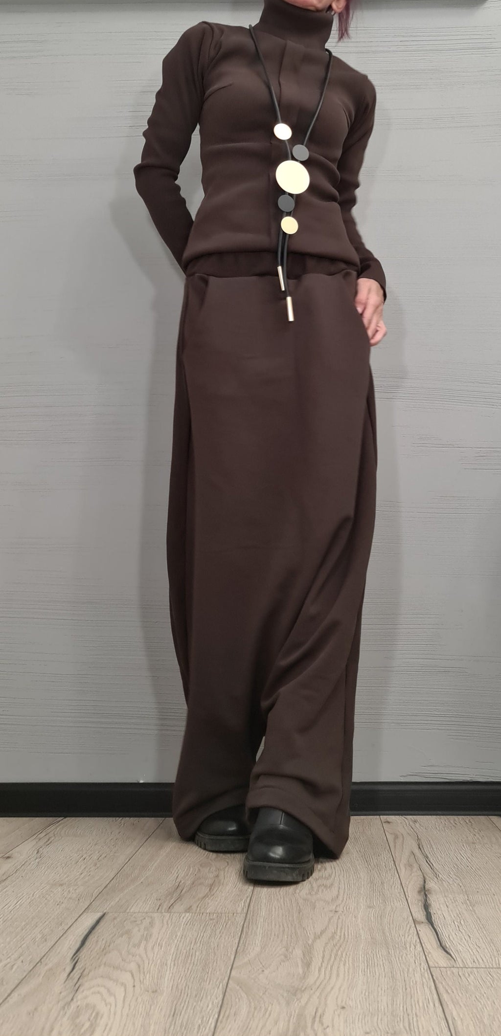 New collection Brown Outwear Women Set, Harem Pants, Extravagant Cotton Set, Extravagant Blouse, Harem pant, Asymmetrical Set