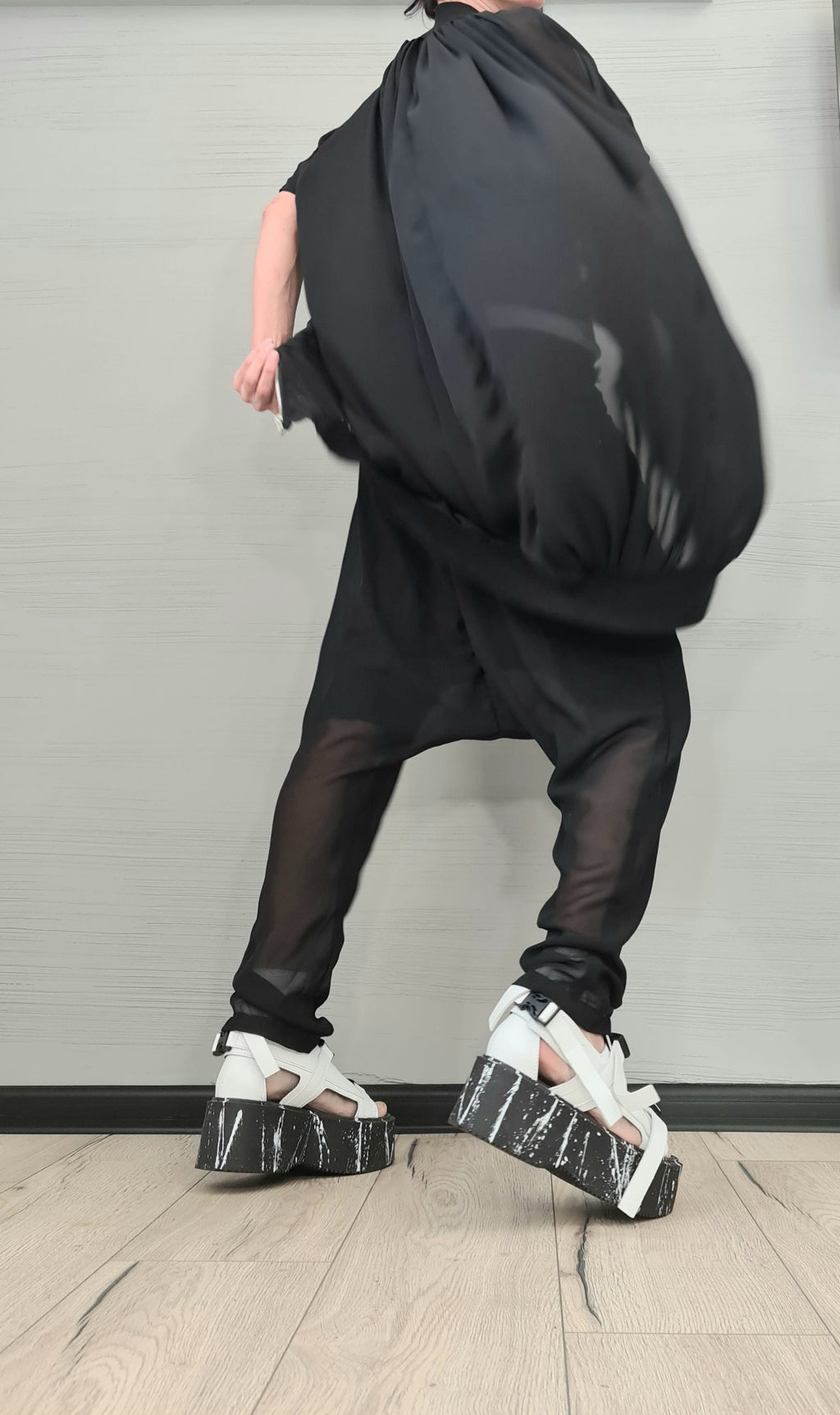 New collection Outwear Women Set, Harem Pants, Loose Set, Extravagant Chiffon Set, Extravagant Sweatshirt and Pants, Asymmetrical Set