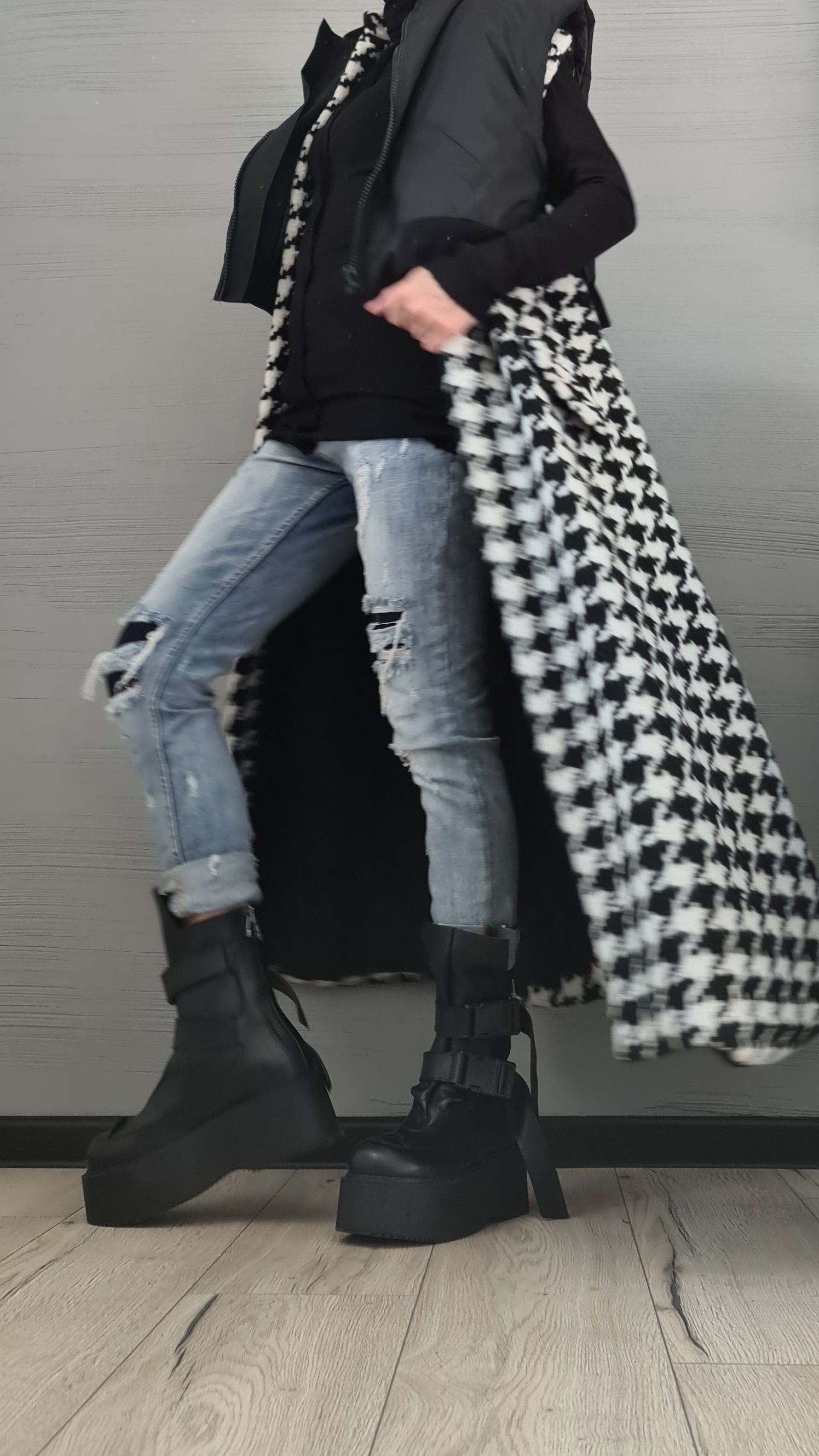 New collection Double vest, Asymmetric Sleeveless Vest, Long Short Vest,  Gothic Vest, Extravagant Vest, Designer Vest, Two-piece Vest