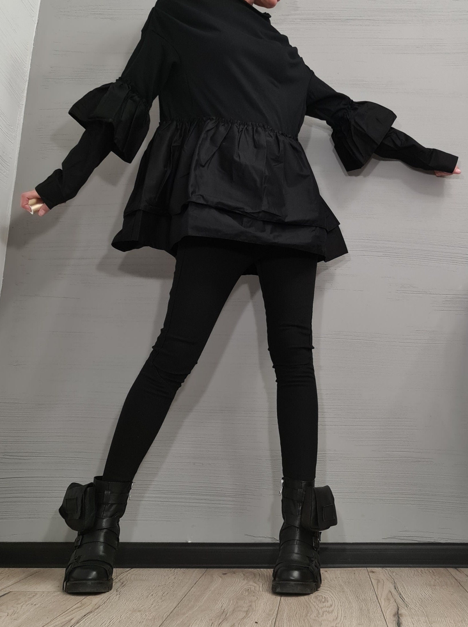 New collection Blouse, Extravagant Asymmetric Top, Loose Blouse, Oversize Tunic, Avant Garde Blouse