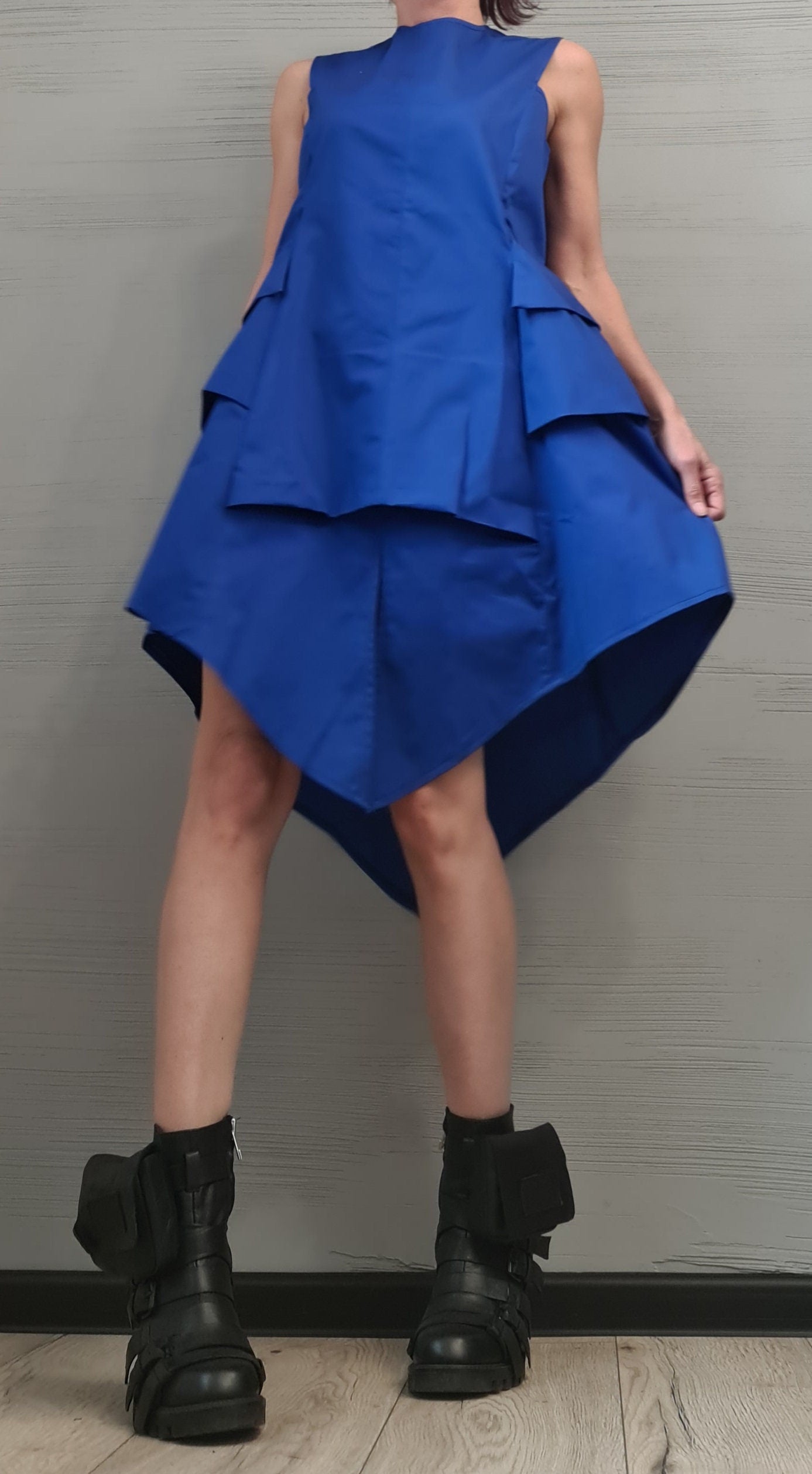 New collection Dress, Blue Dress, Extravagant Dress, Plus Size Clothing, Sleeveless Dress, Futuristic Dress, Sexy Dress