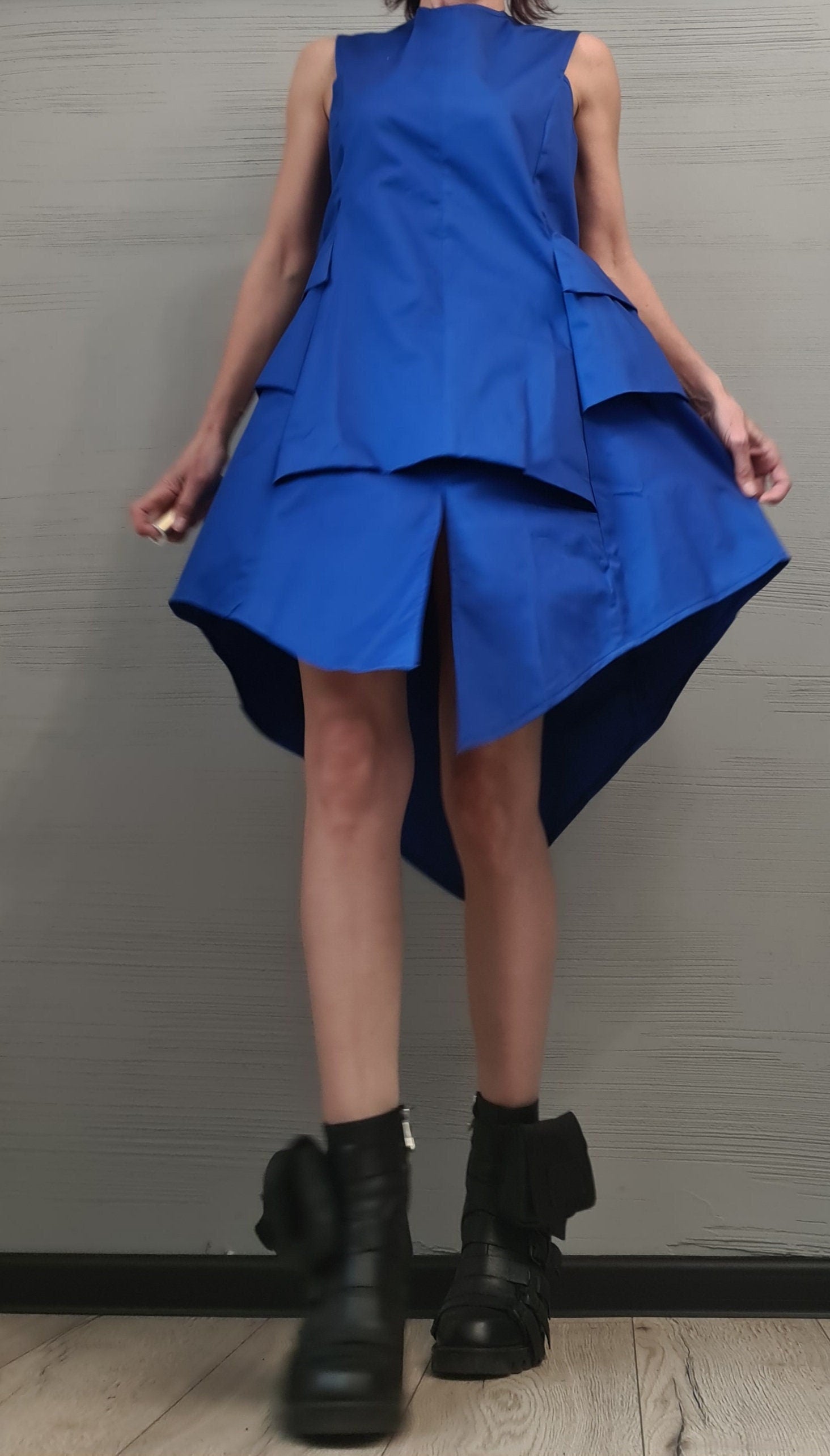 New collection Dress, Blue Dress, Extravagant Dress, Plus Size Clothing, Sleeveless Dress, Futuristic Dress, Sexy Dress