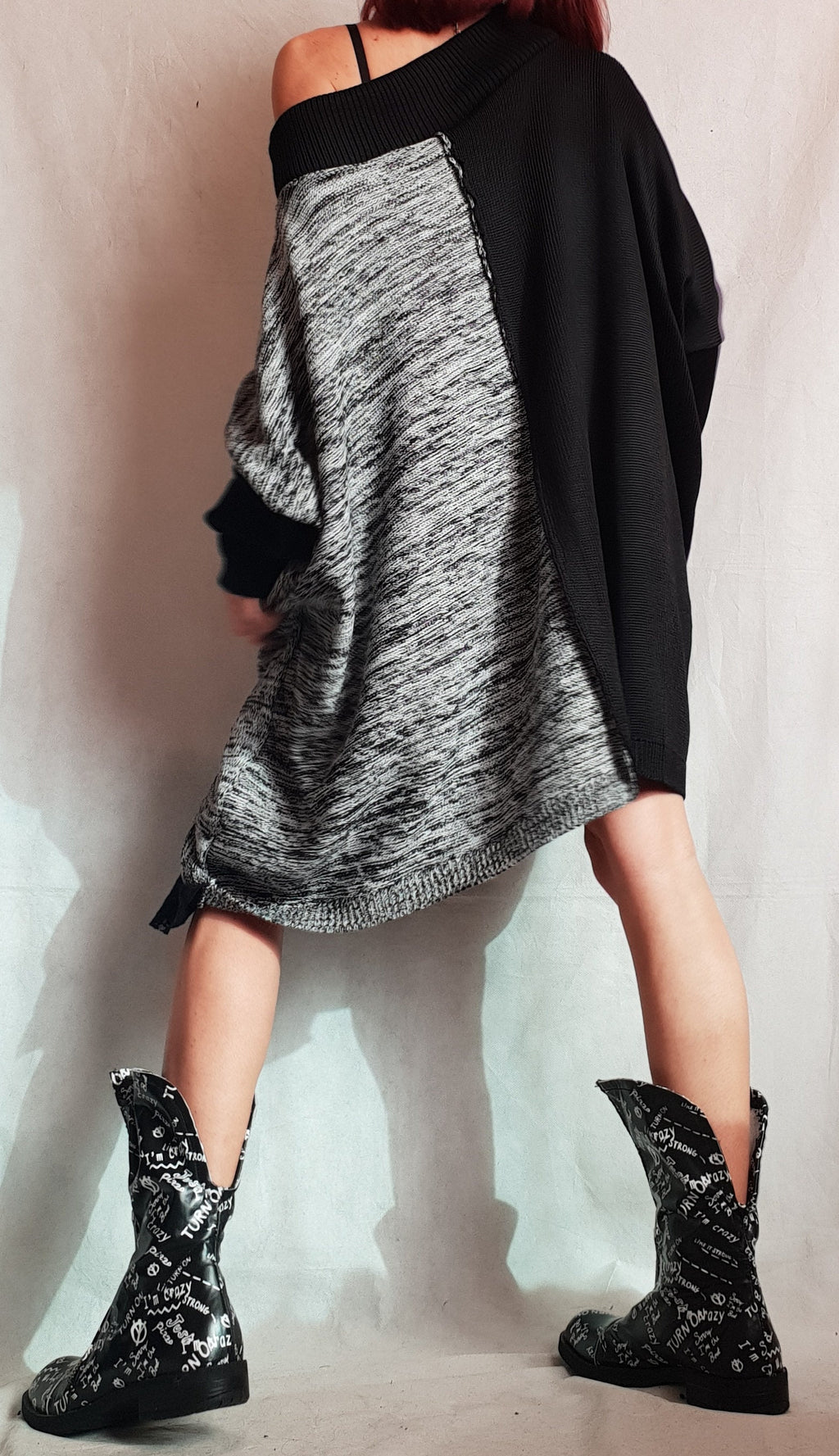 Asymmetrical tunic, Avant Garde Tunic, Knitted Tunic, Deconstructed Top, Gothic tunic, Loose Long Sleeve Top,New collection