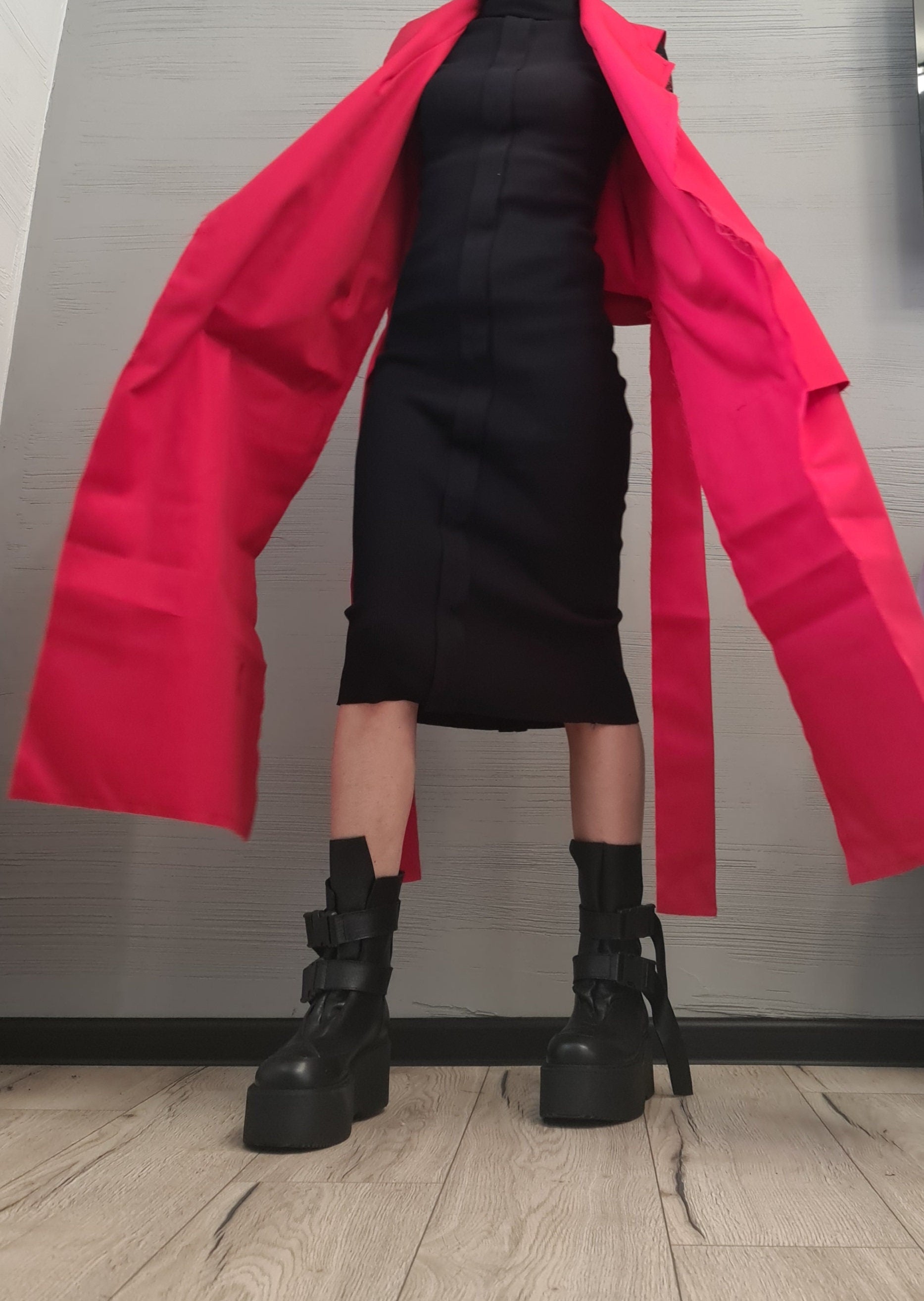 Gothic Vest, Asymmetric Vest, Red Sleeveless Vest, Long Short Vest, Steampunk Vest, Extravagant Vest, Maxi Vest, Designer Vest