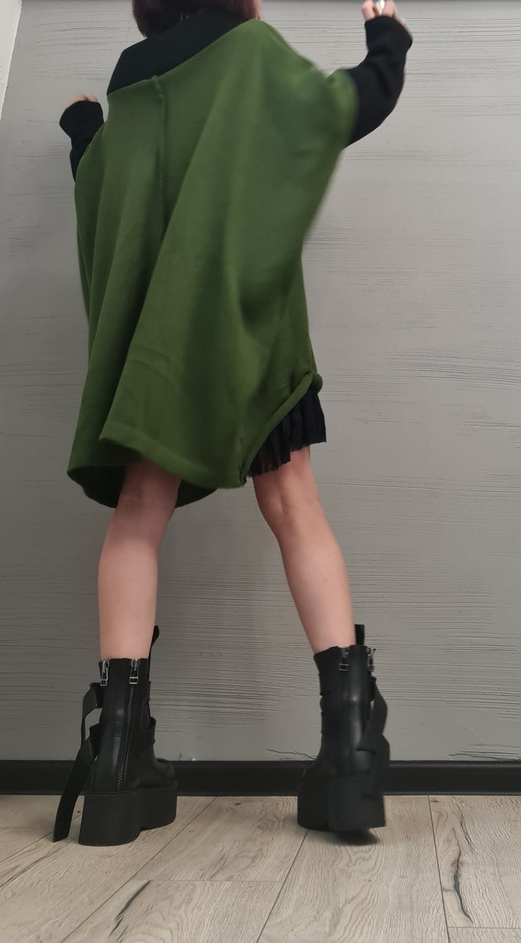 Asymmetrical Blue Tunic, Avant Garde Tunic, Knitted Tunic, Deconstructed Top, Gothic tunic, Loose Long Sleeve Top,New collection