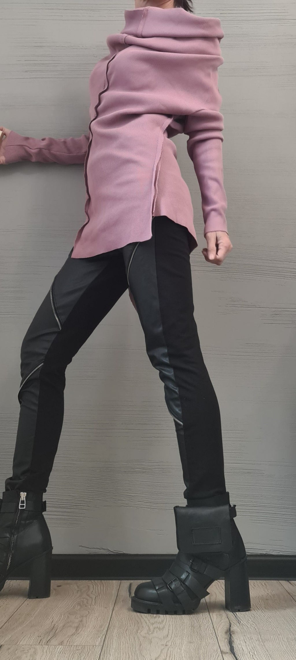 NEW Collection Asymmetric Sexy Fitted Top Blouse, Extravagant Top, Avant Garde Blouse, Sexy Top, Outside Seam