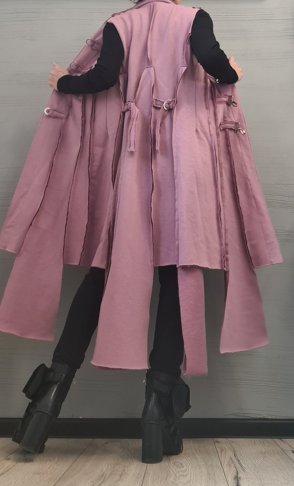 New collection Pink Vest, Asymmetric Vest, Sleeveless Vest, Long Vest, Extravagant Vest, Maxi Vest