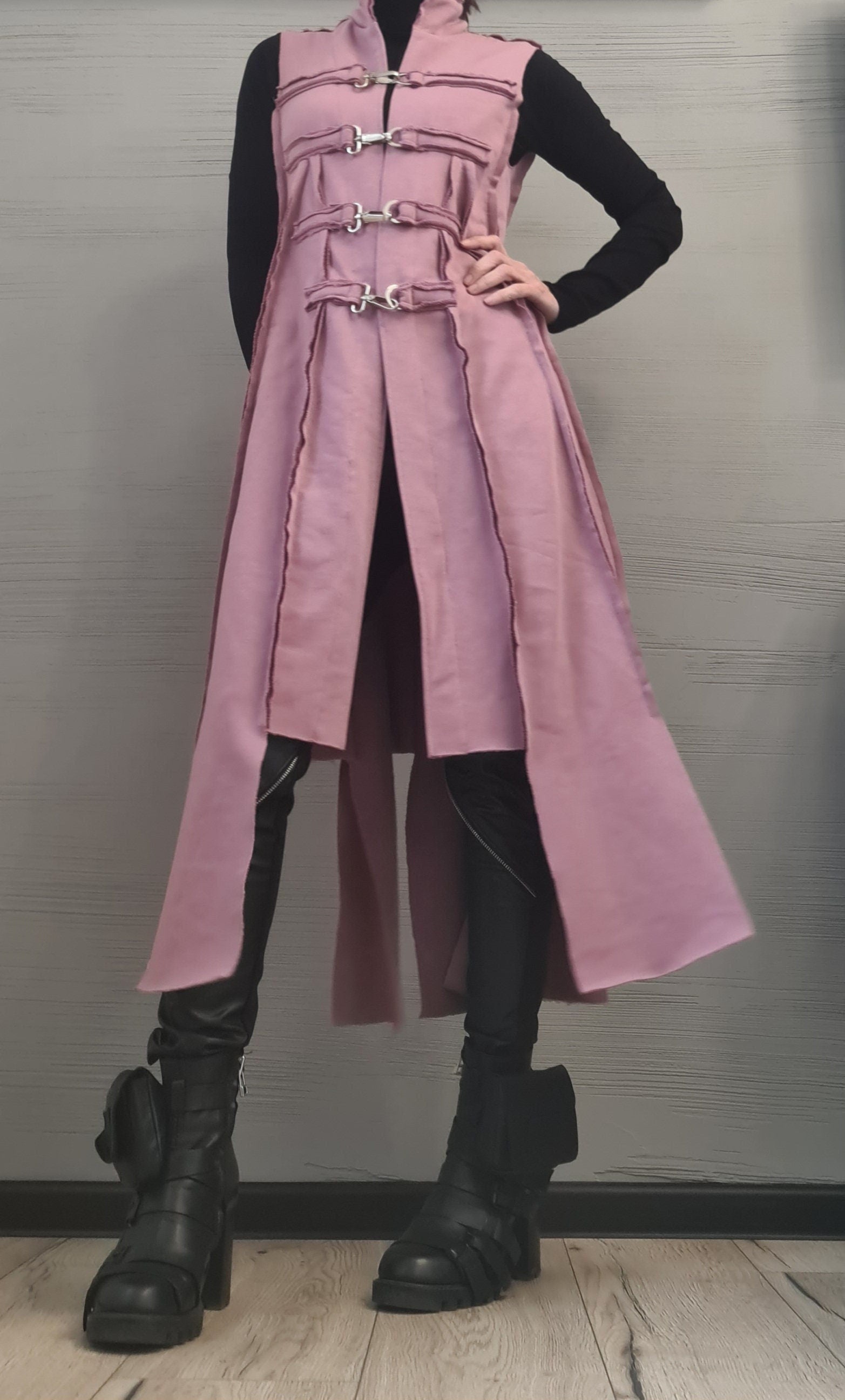 New collection Grey Cotton Vest, Asymmetric Vest, Sleeveless Vest, Long Vest, Extravagant Vest, Maxi Vest