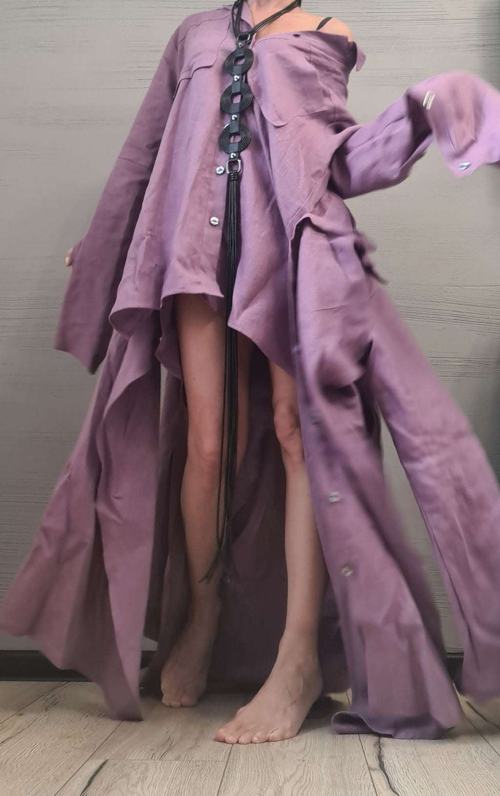 Deconstructed Shirt, Asymmetric Linen Shirt, Long Short Shirt Dress, Avant Garde Tunic, Loose Tunic Shirt,Extravagant Shirt, Tunic Shirt