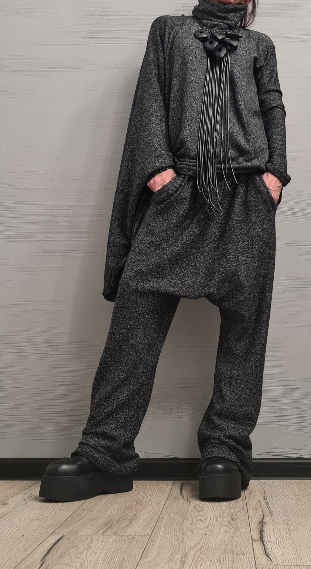 New collection Extravagant Cotton Set, Harem pant, Asymmetrical Set, Outwear Women Set, Harem Pants, Blouse Asymmetric Sleeves