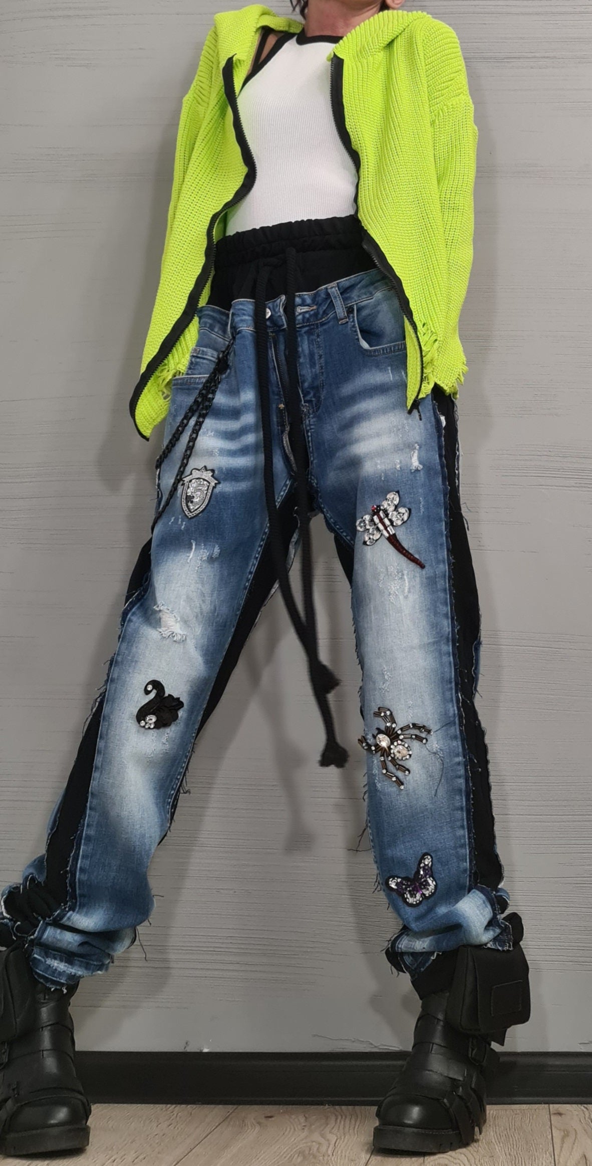 New collection Extravagant Hooded Vest, Lime Women Cardigan, Gothic Cardigan, Plus Size Clothing, Knitted vest