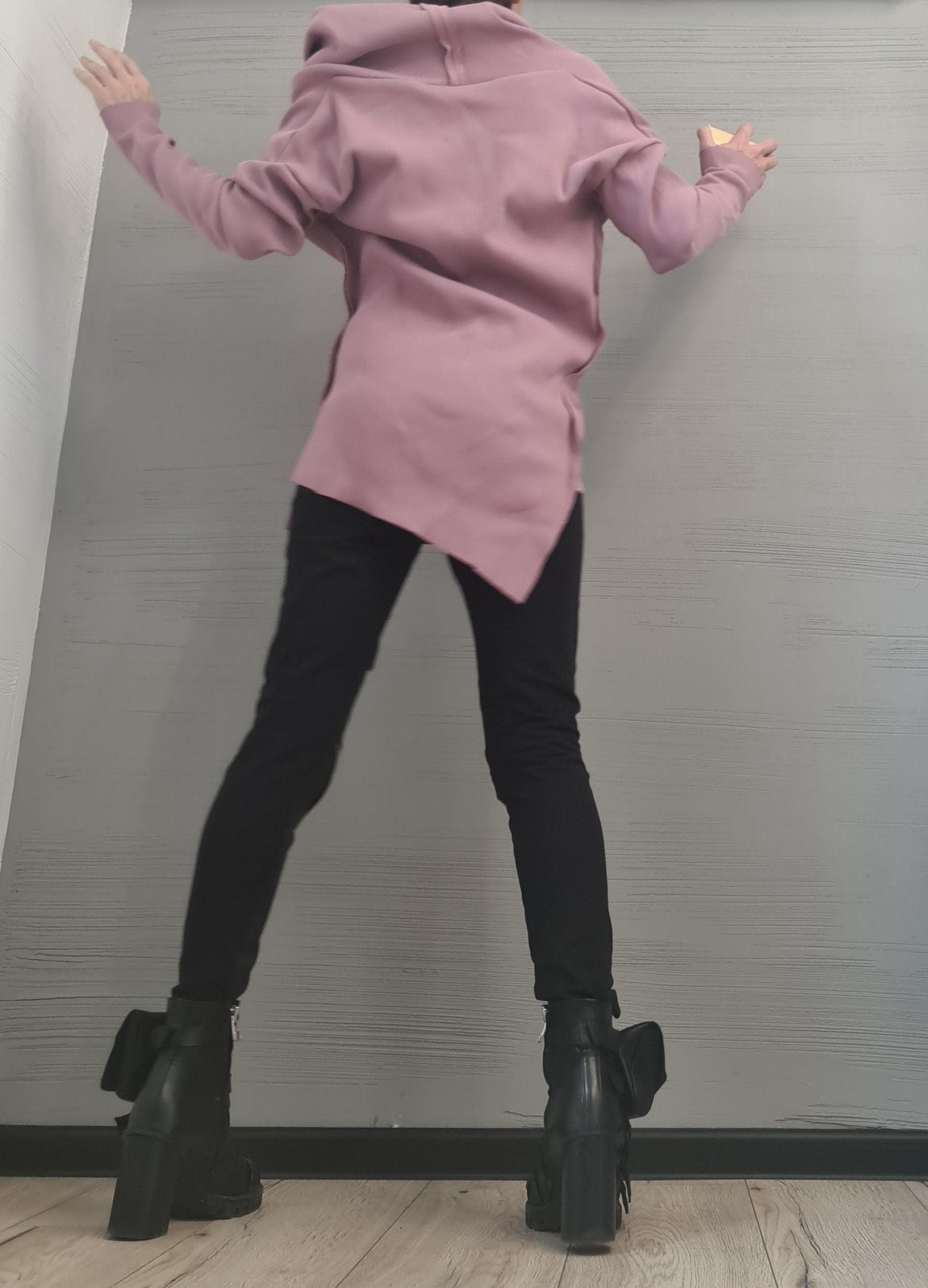 NEW Collection Asymmetric Sexy Fitted Top Blouse, Extravagant Top, Avant Garde Blouse, Sexy Top, Outside Seam