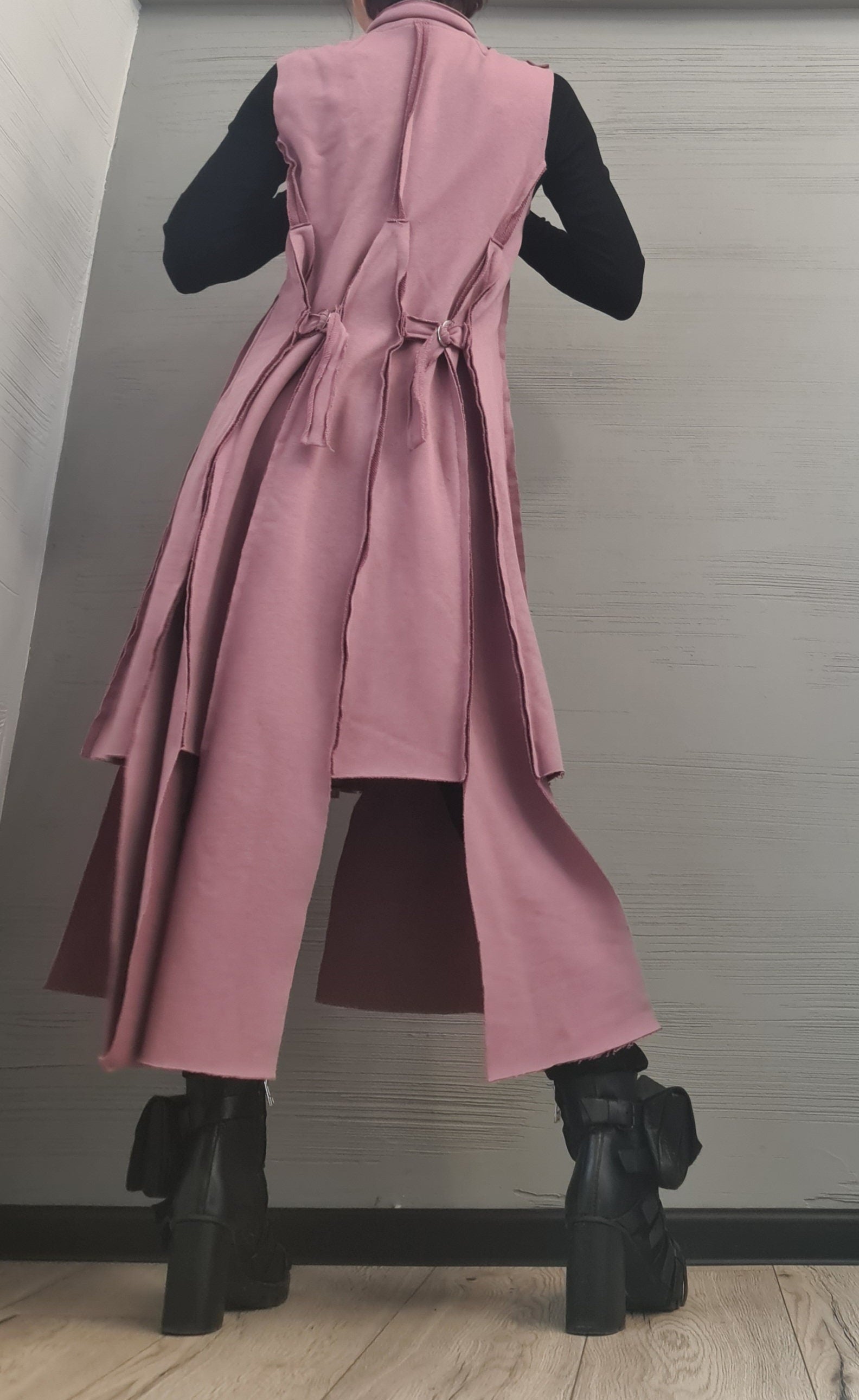 New collection Pink Vest, Asymmetric Vest, Sleeveless Vest, Long Vest, Extravagant Vest, Maxi Vest