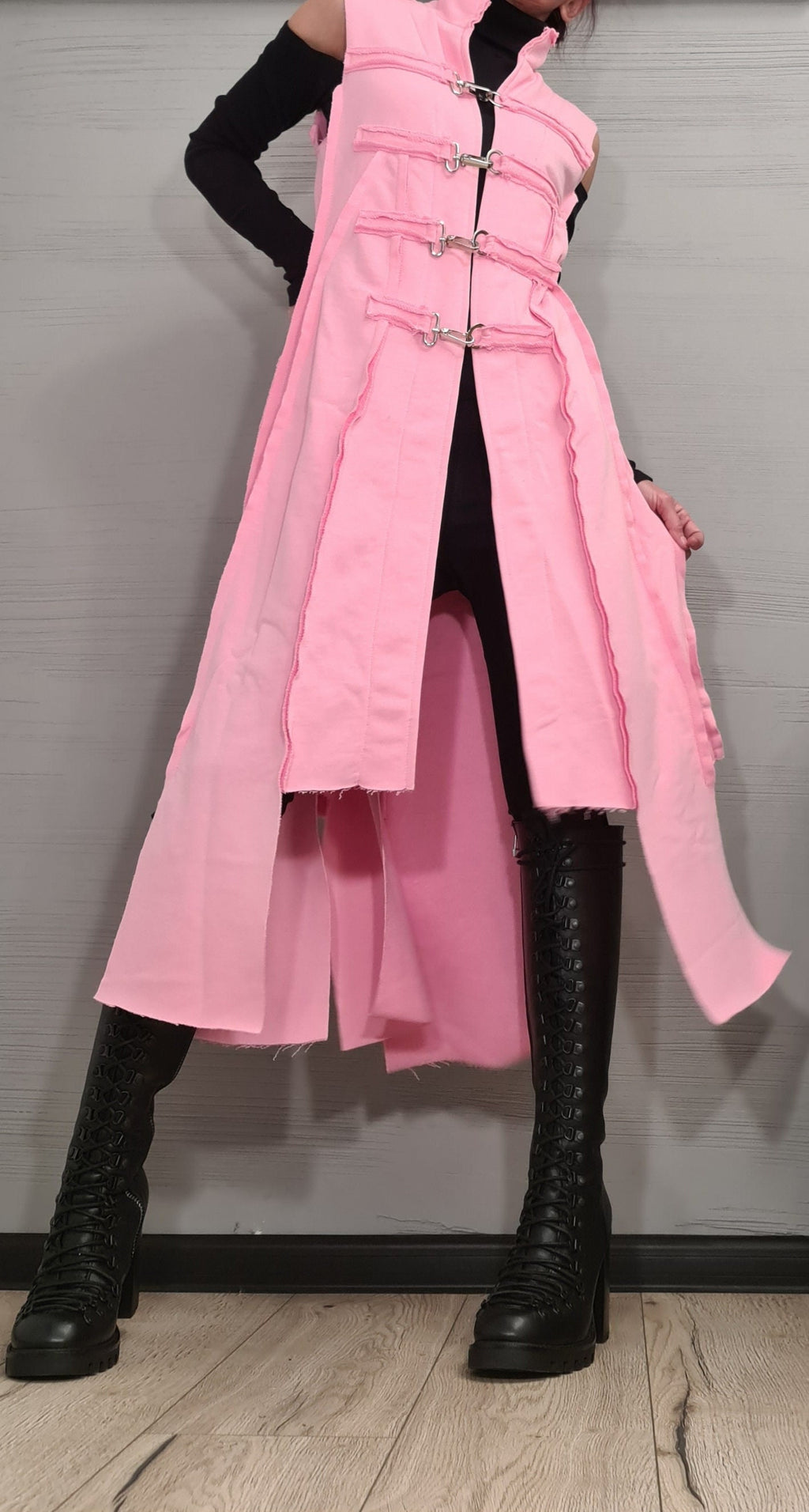 New collection Pink Vest, Asymmetric Vest, Sleeveless Vest, Long Vest, Extravagant Vest, Maxi Vest