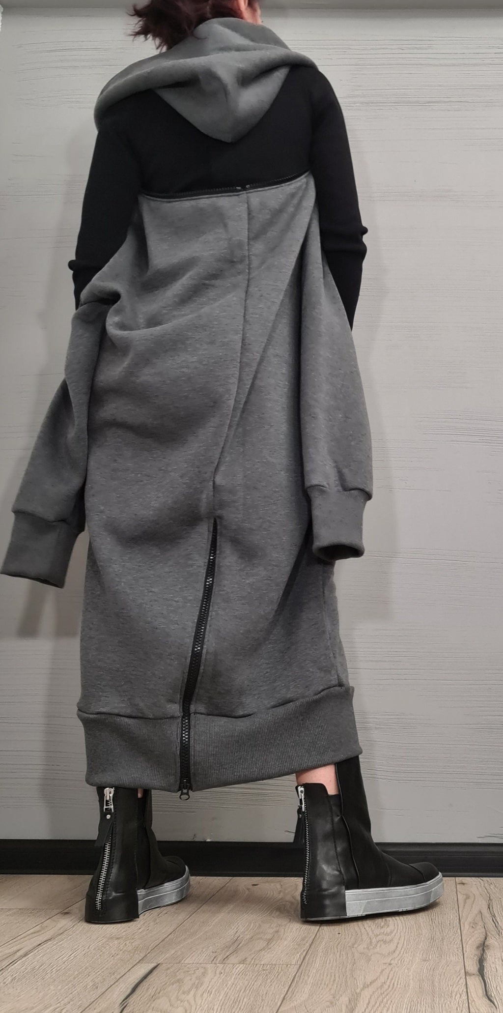 New collection Warm Hooded Cotton Sweatshirt,  Extravagant  Sweatshirt Dress, Plus Size Clothing, Oversize Vest, Women Loose Sweatshirt