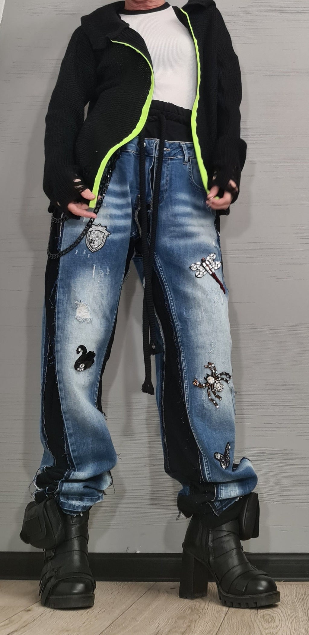 New collection Extravagant Hooded Vest, Lime Women Cardigan, Gothic Cardigan, Plus Size Clothing, Knitted vest