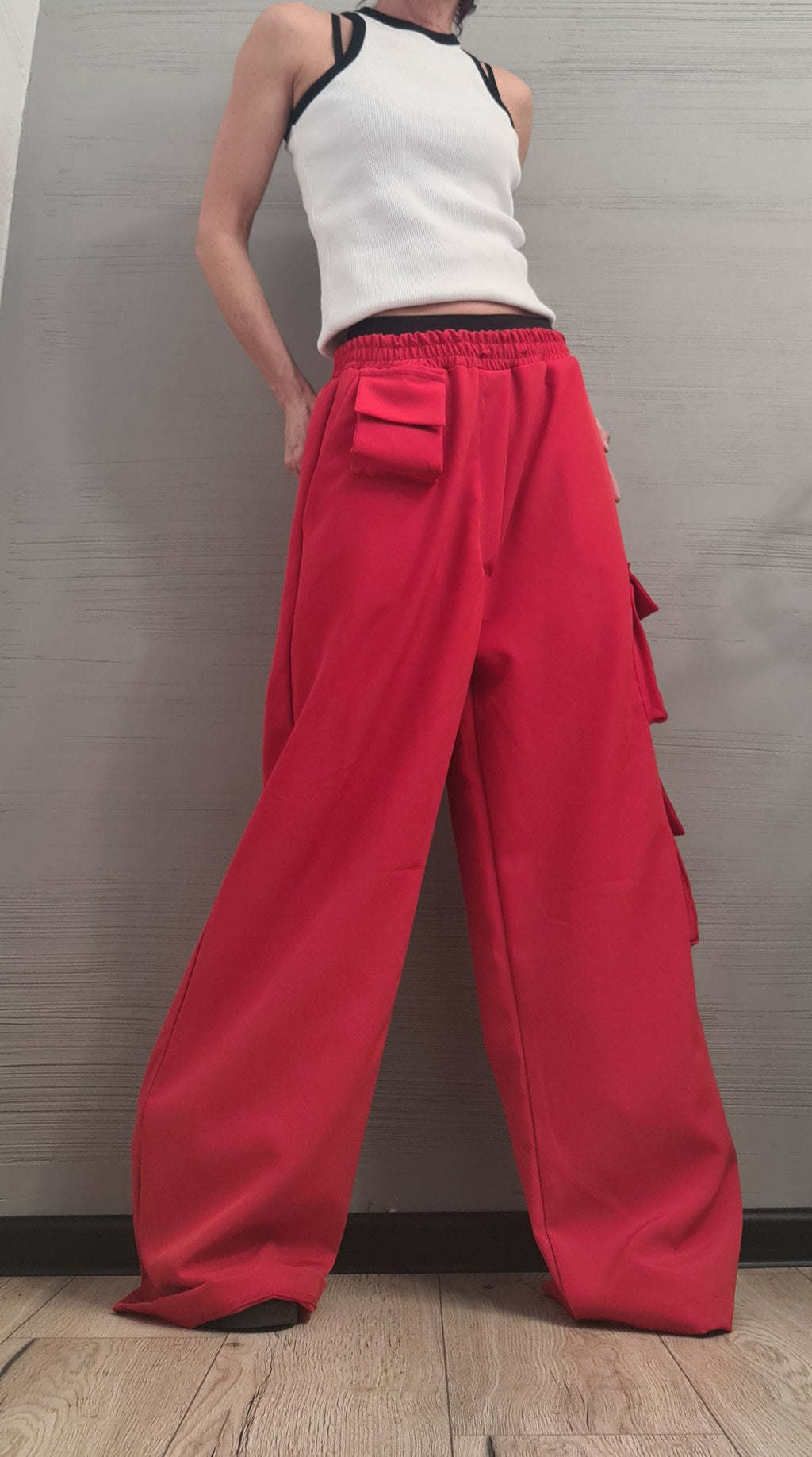 New collection Red Avant Garde Loose Pants, Harem Pants Women, Extravagant  Pants, Casual Pants, Sexy Pants, Loose Pants