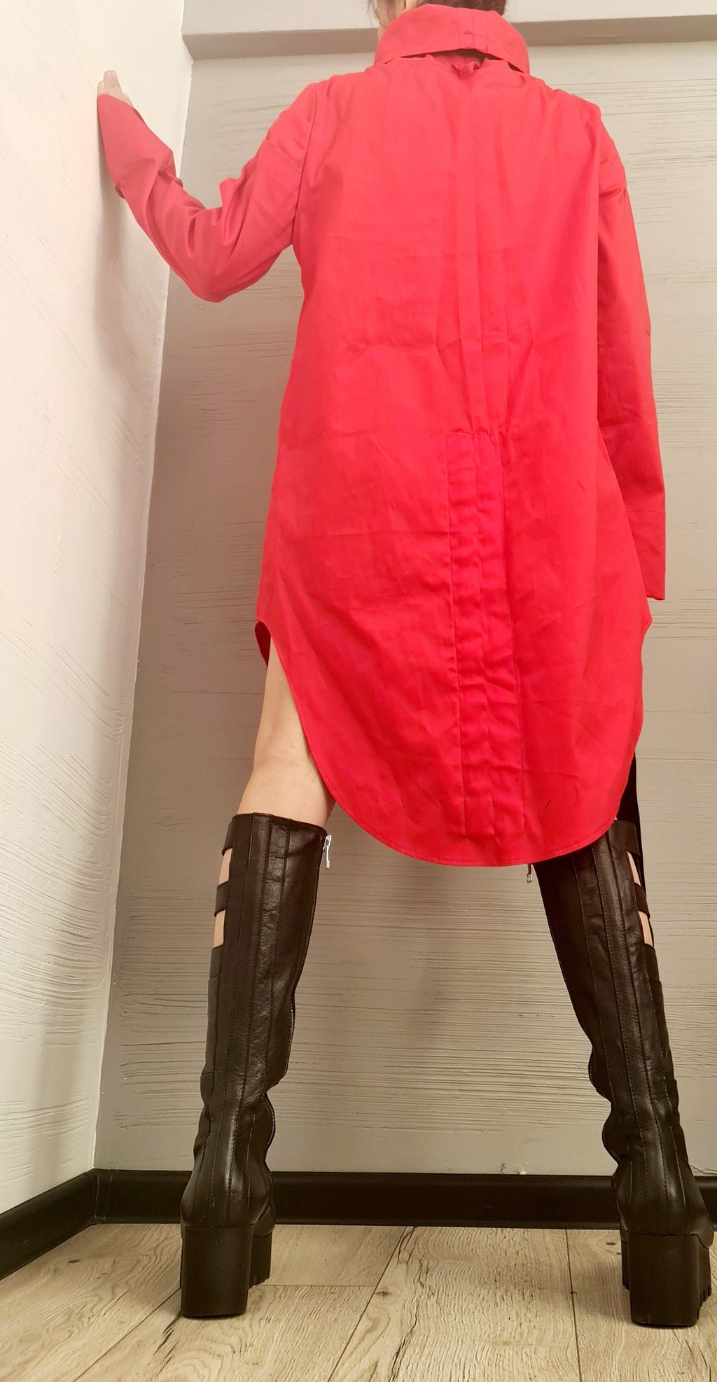 Extravagant Shirt, Loose Shirt Tunic, Gothic tunic, Red Tunic, Asymmetric Tunic, Oversize Tunic, Casual Long Sleeve Top