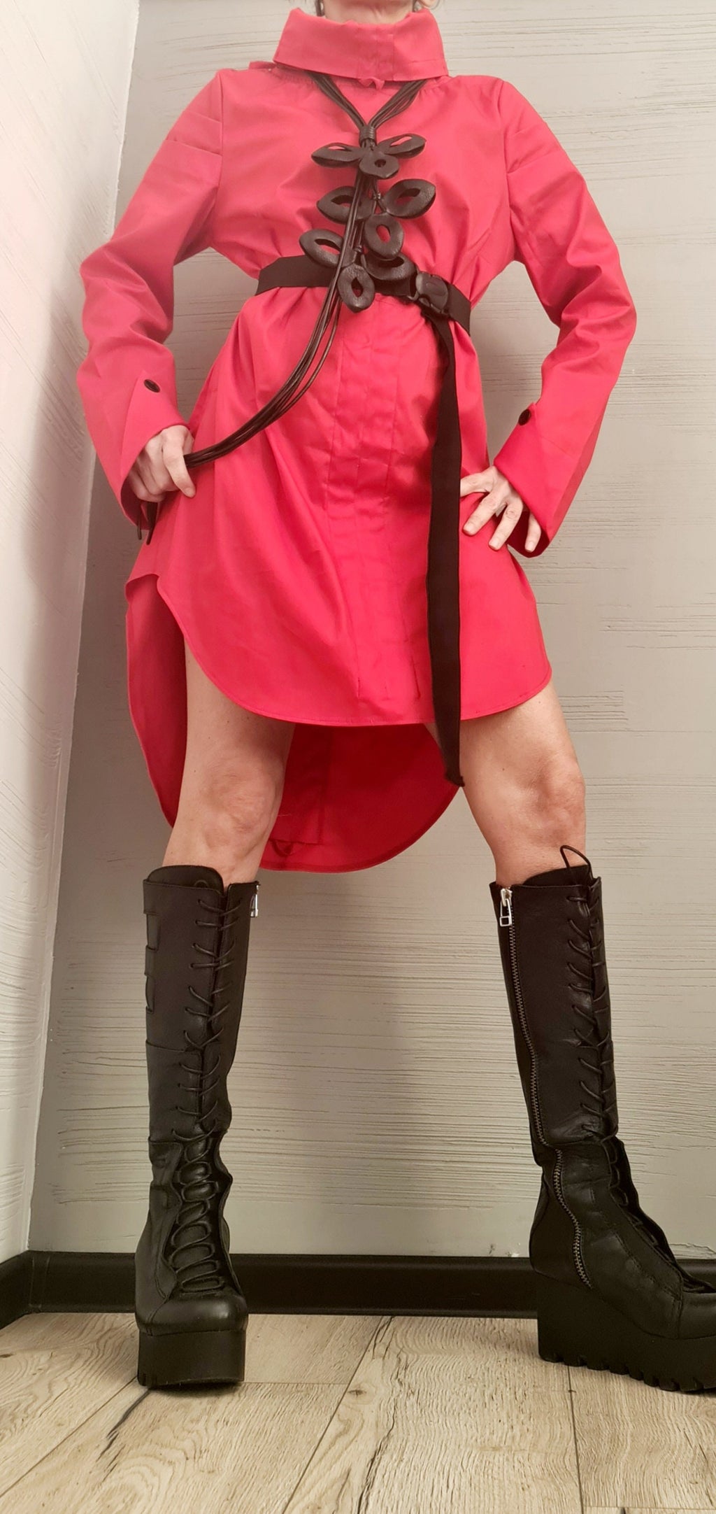 Extravagant Shirt, Loose Shirt Tunic, Gothic tunic, Red Tunic, Asymmetric Tunic, Oversize Tunic, Casual Long Sleeve Top