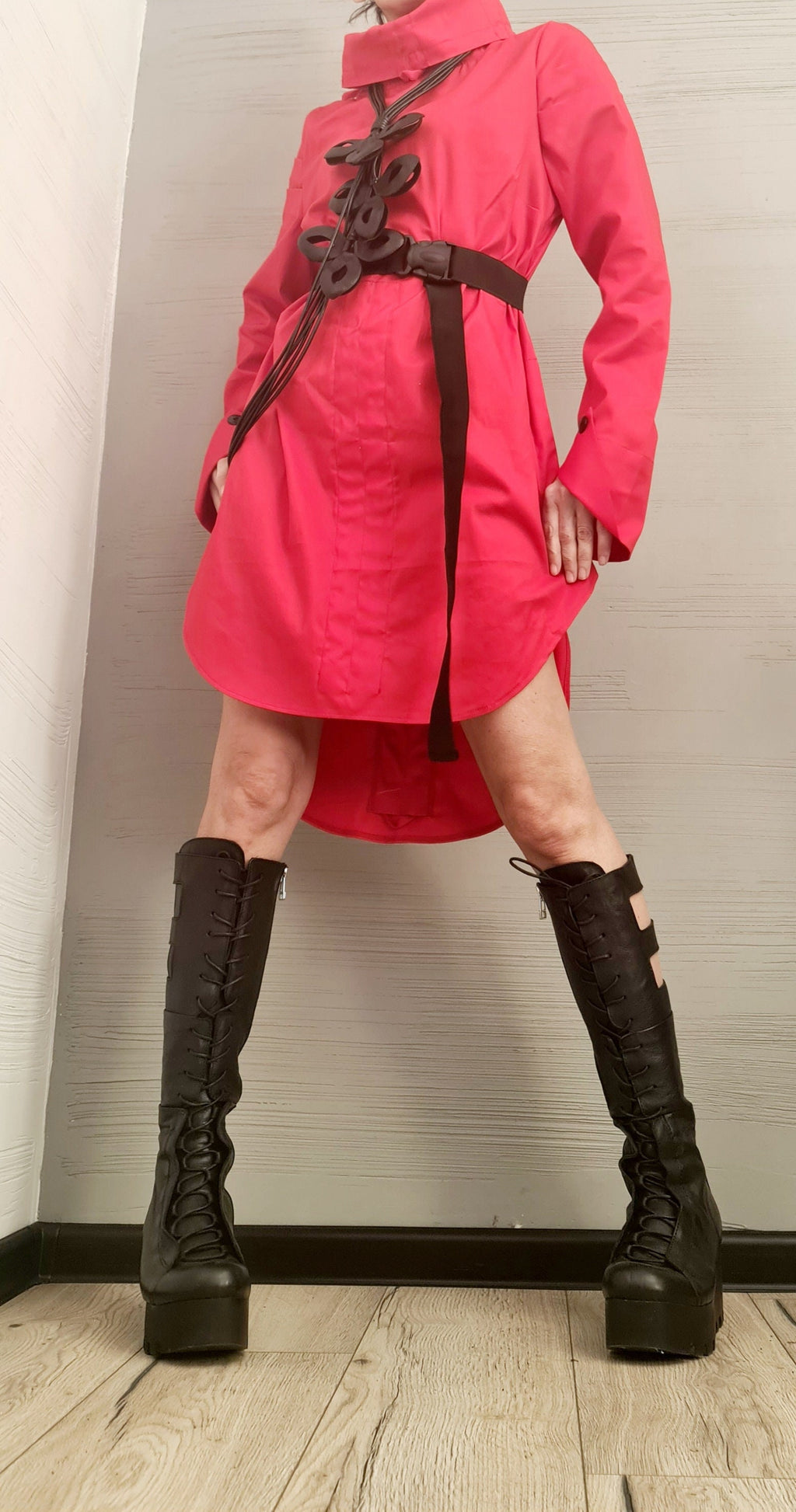 Extravagant Shirt, Loose Shirt Tunic, Gothic tunic, Red Tunic, Asymmetric Tunic, Oversize Tunic, Casual Long Sleeve Top