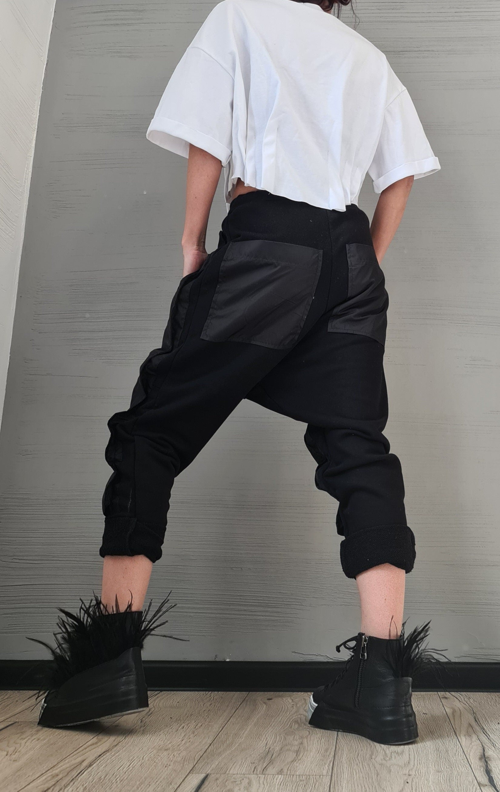 Extravagant Pants, Harem Casual Pants, Urban Pants, Loose Pants, Cotton Pants, Gothic Pants, Outer pockets, New collection