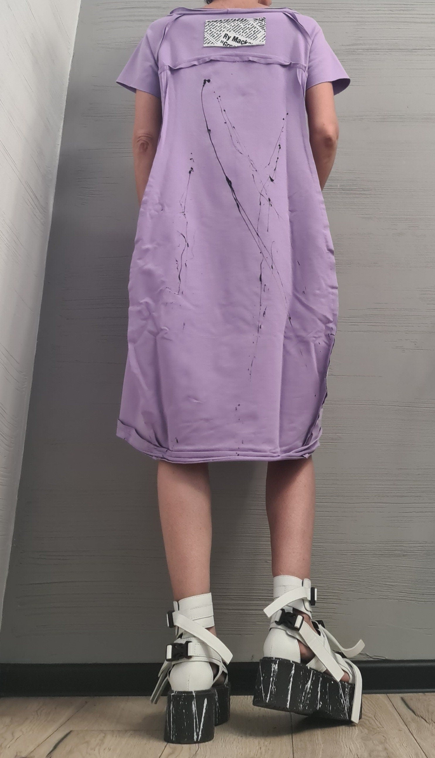 Lavender Extravagant  Dress, One Shoulder Dress