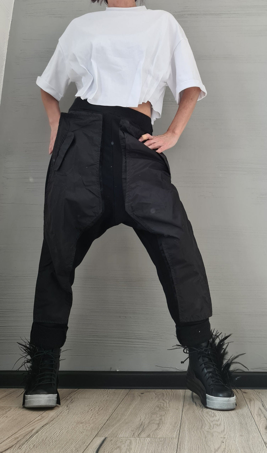 Extravagant Pants, Harem Casual Pants, Urban Pants, Loose Pants, Cotton Pants, Gothic Pants, Outer pockets, New collection