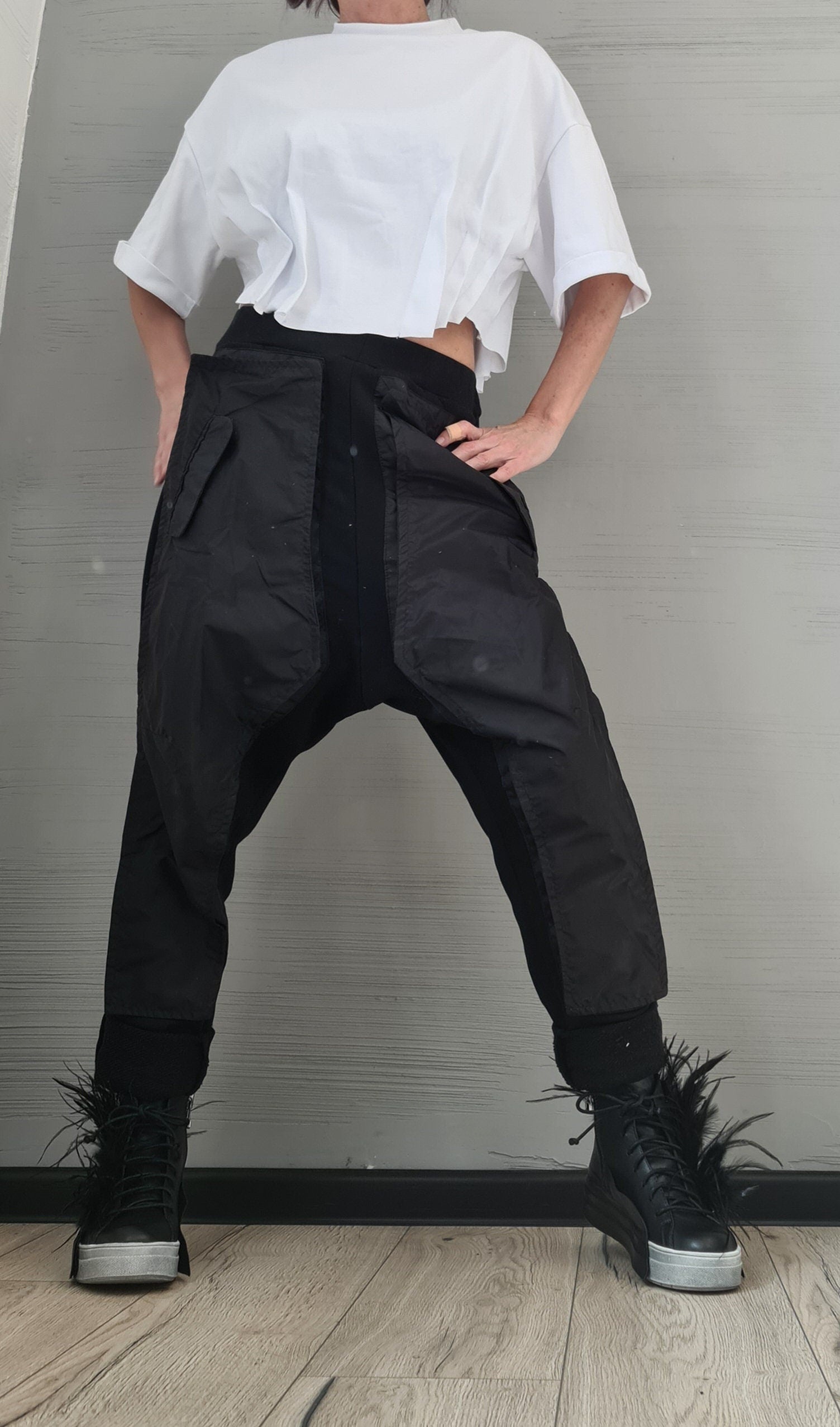 Extravagant Pants, Harem Casual Pants, Urban Pants, Loose Pants, Cotton Pants, Gothic Pants, Outer pockets, New collection