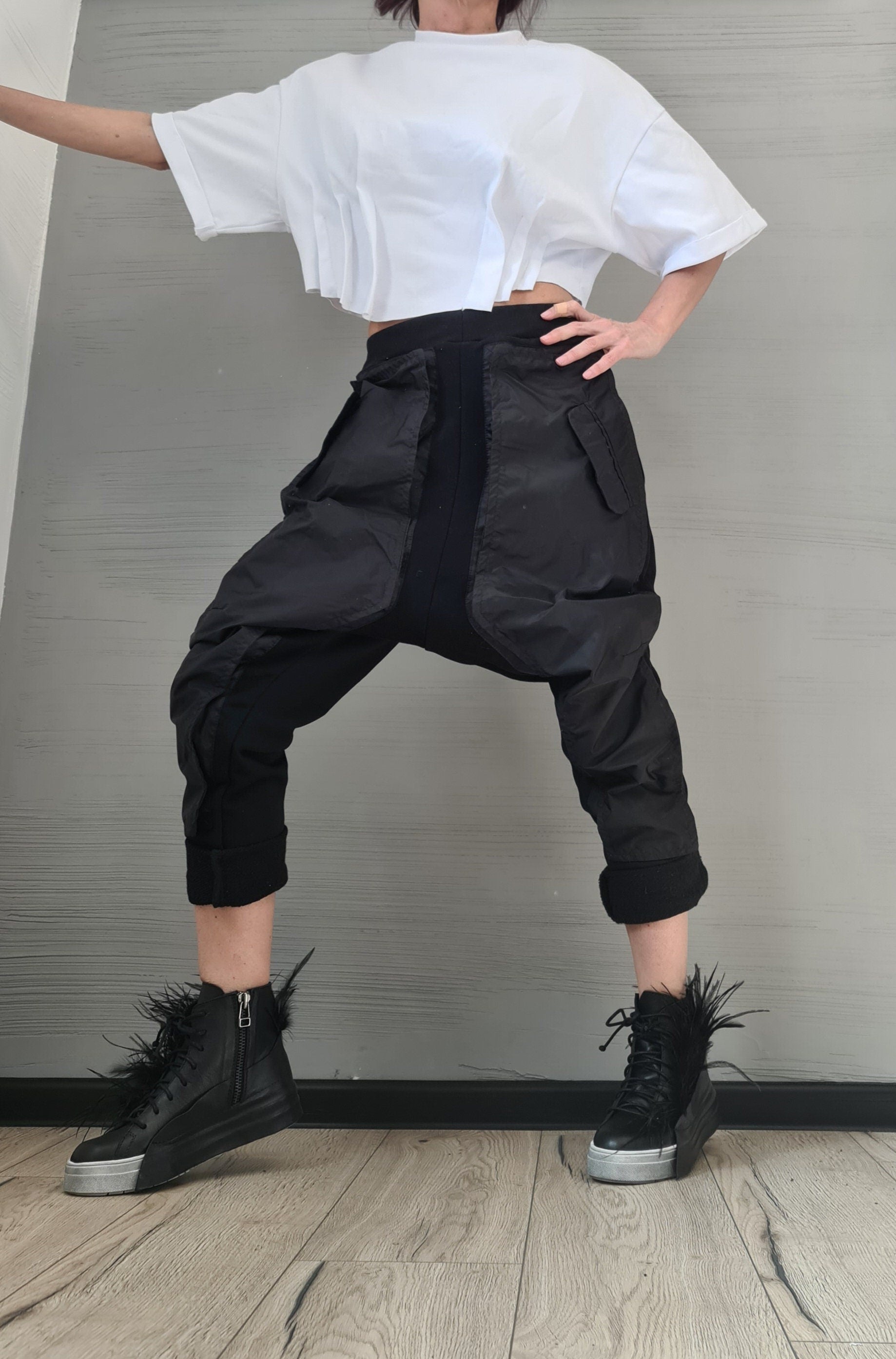 Extravagant Pants, Harem Casual Pants, Urban Pants, Loose Pants, Cotton Pants, Gothic Pants, Outer pockets, New collection