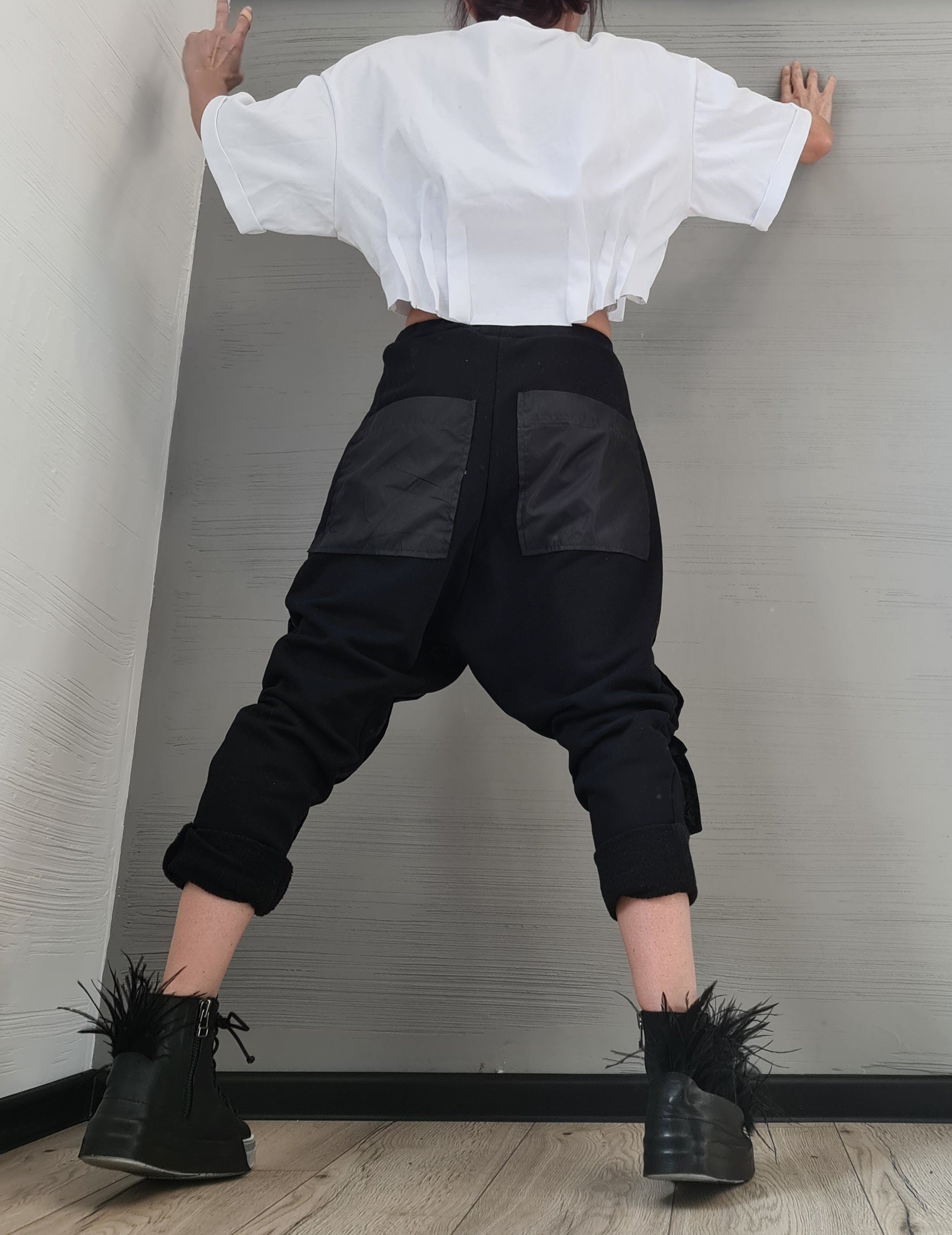 Extravagant Pants, Harem Casual Pants, Urban Pants, Loose Pants, Cotton Pants, Gothic Pants, Outer pockets, New collection