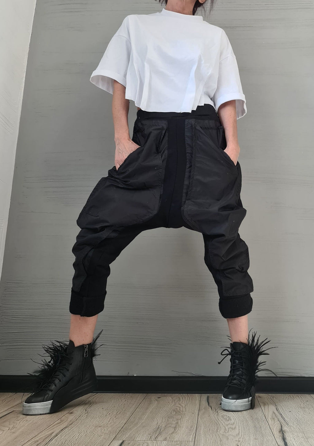 Extravagant Pants, Harem Casual Pants, Urban Pants, Loose Pants, Cotton Pants, Gothic Pants, Outer pockets, New collection