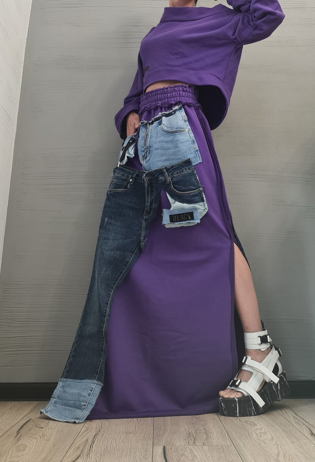 New collection Blouse And Skirt Set, Cotton Denim Women Costume, Extravagant Skirt, Sexy Women Suit