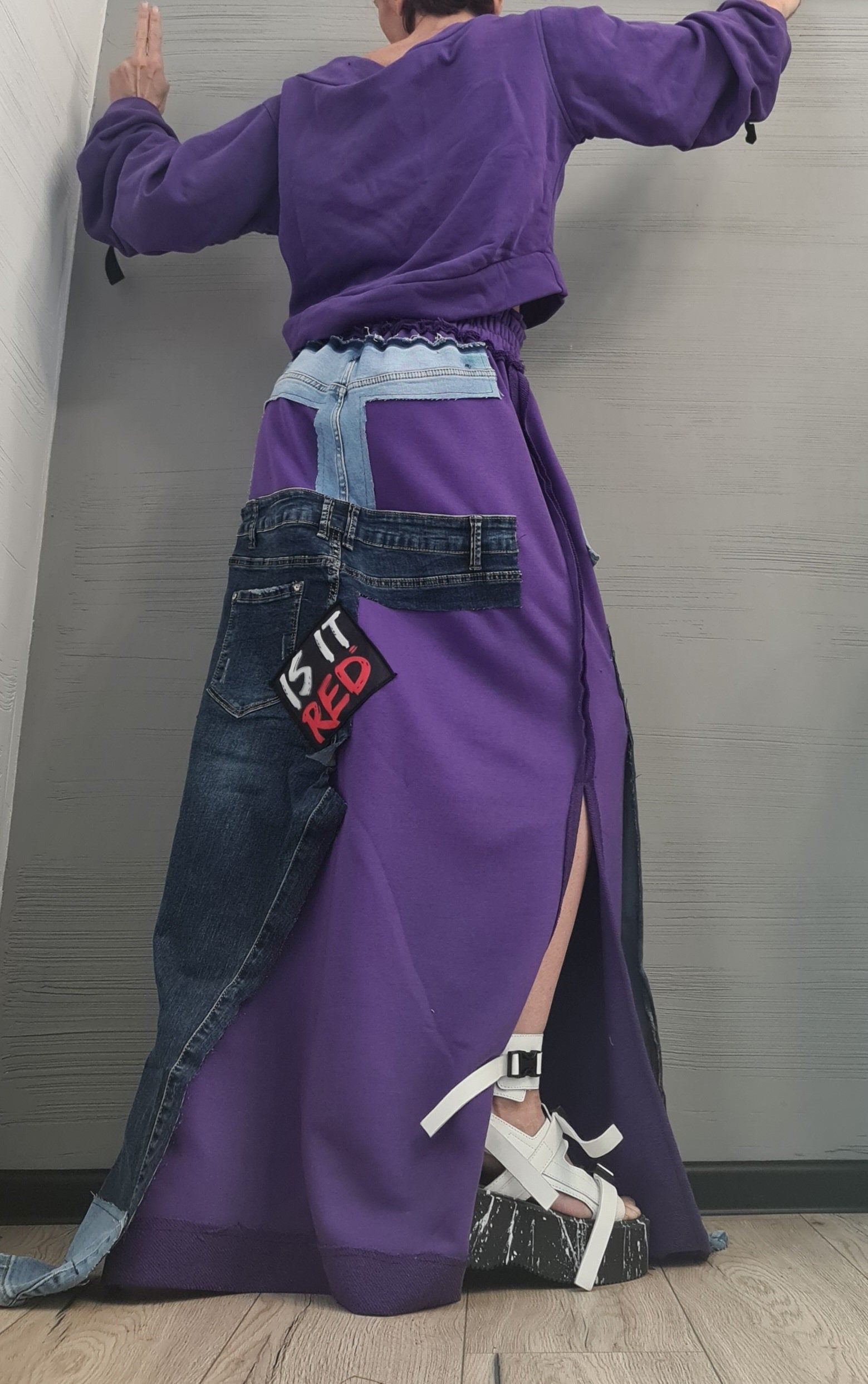 New collection Blouse And Skirt Set, Cotton Denim Women Costume, Extravagant Skirt, Sexy Women Suit