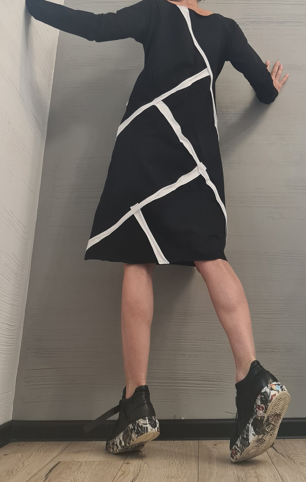 Extravagant Dress, One Shoulder Dress, Tunic Dress, Plus Size Clothing, Blouson Dress, Asymmetric Dress, Long Sleeve Dress