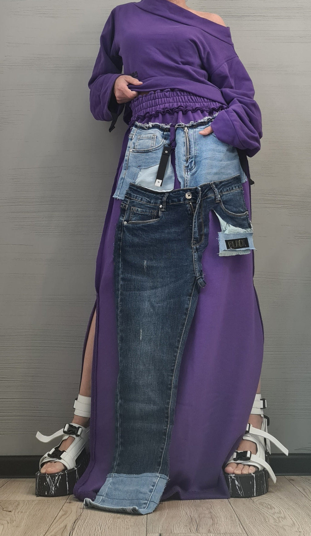 New collection Blouse And Skirt Set, Cotton Denim Women Costume, Extravagant Skirt, Sexy Women Suit