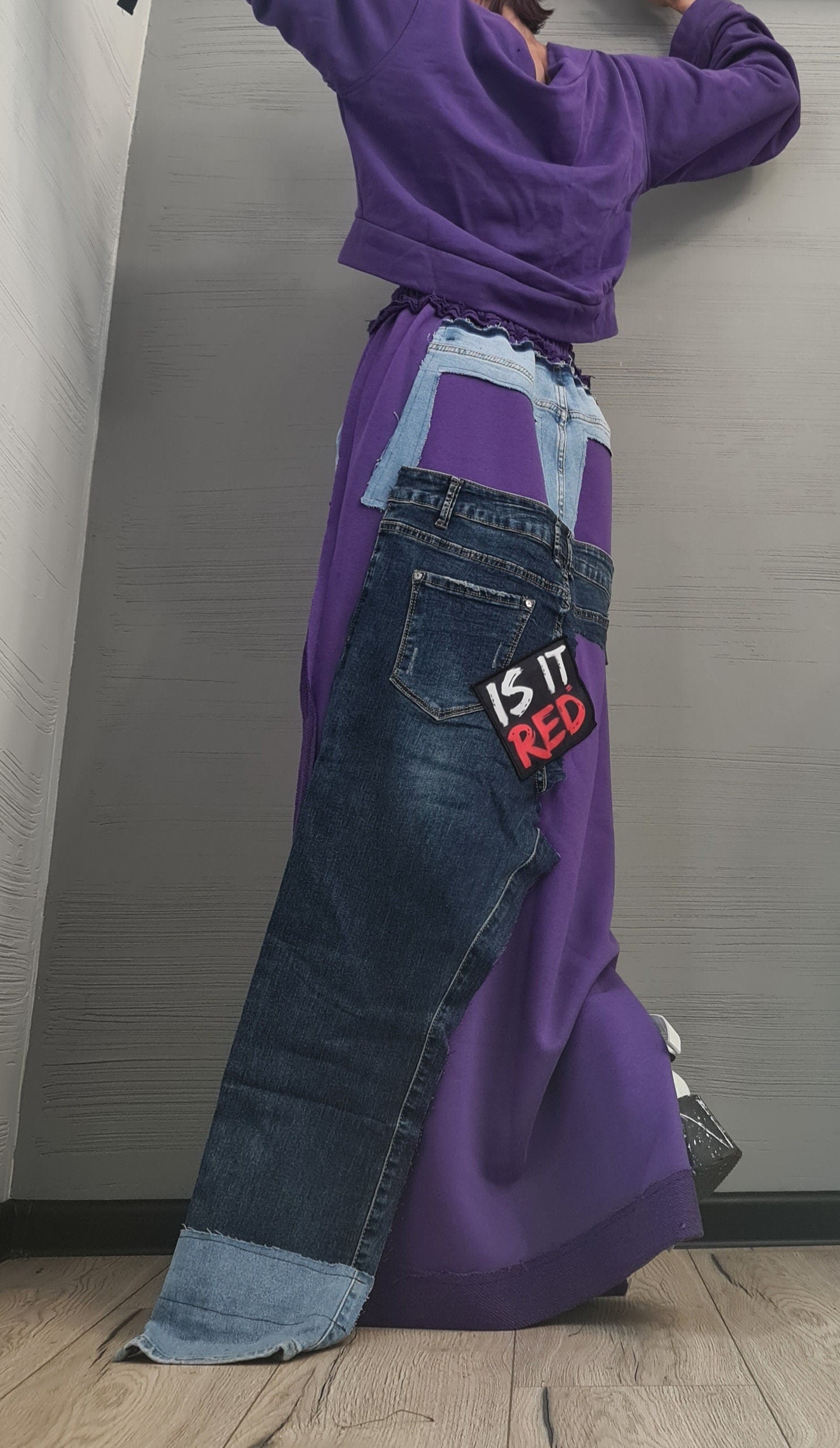 New collection Blouse And Skirt Set, Cotton Denim Women Costume, Extravagant Skirt, Sexy Women Suit