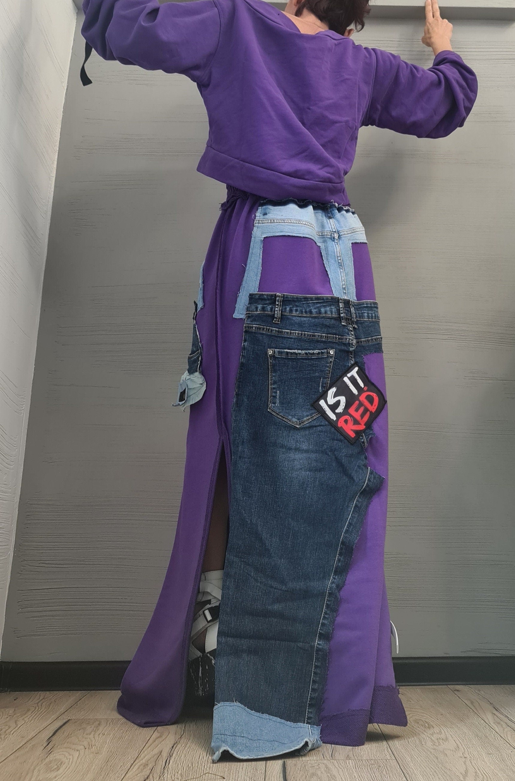 New collection Blouse And Skirt Set, Cotton Denim Women Costume, Extravagant Skirt, Sexy Women Suit