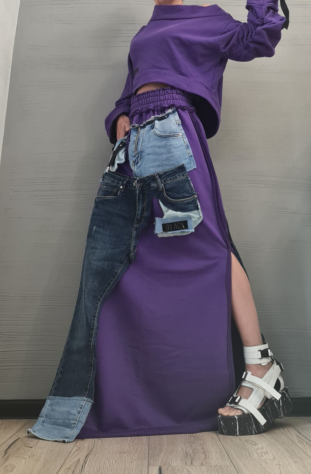 New collection Blouse And Skirt Set, Cotton Denim Women Costume, Extravagant Skirt, Sexy Women Suit