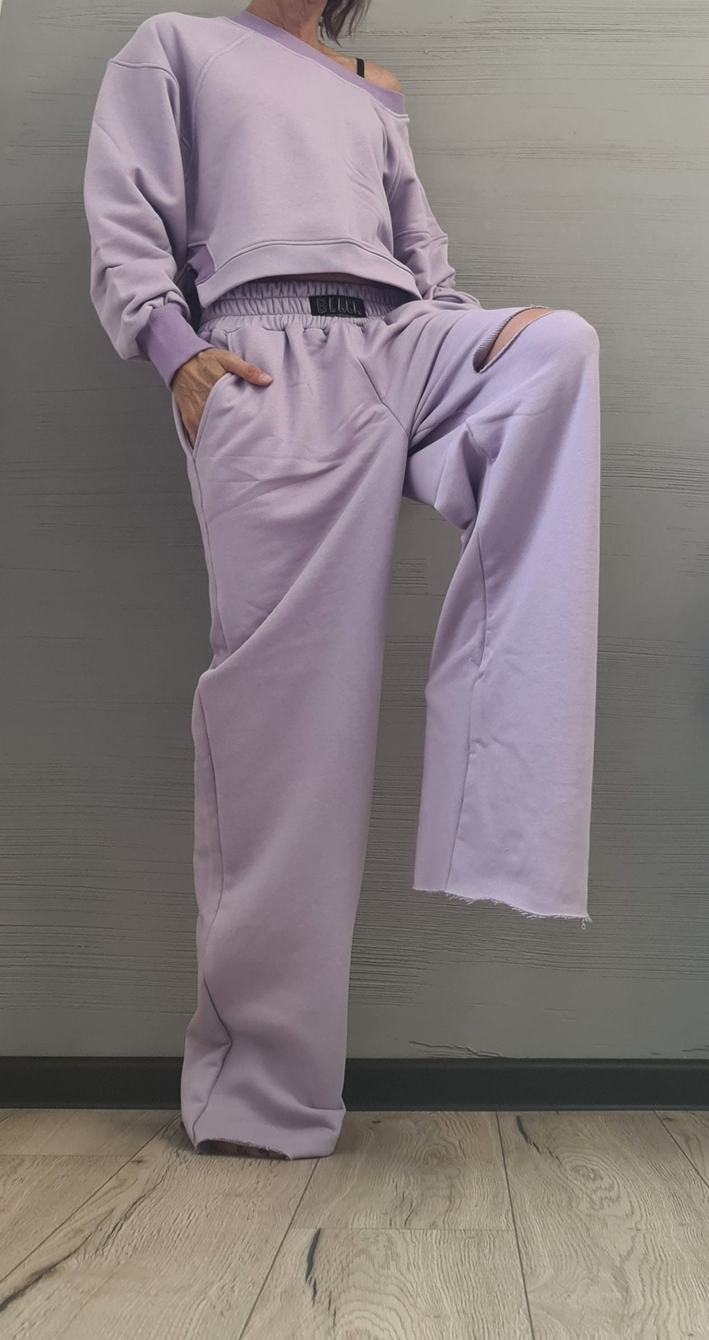 New collection Lavender Asymmetrical Set Women Set, Wide blouse, Asymmetrical blouse, Loose Set